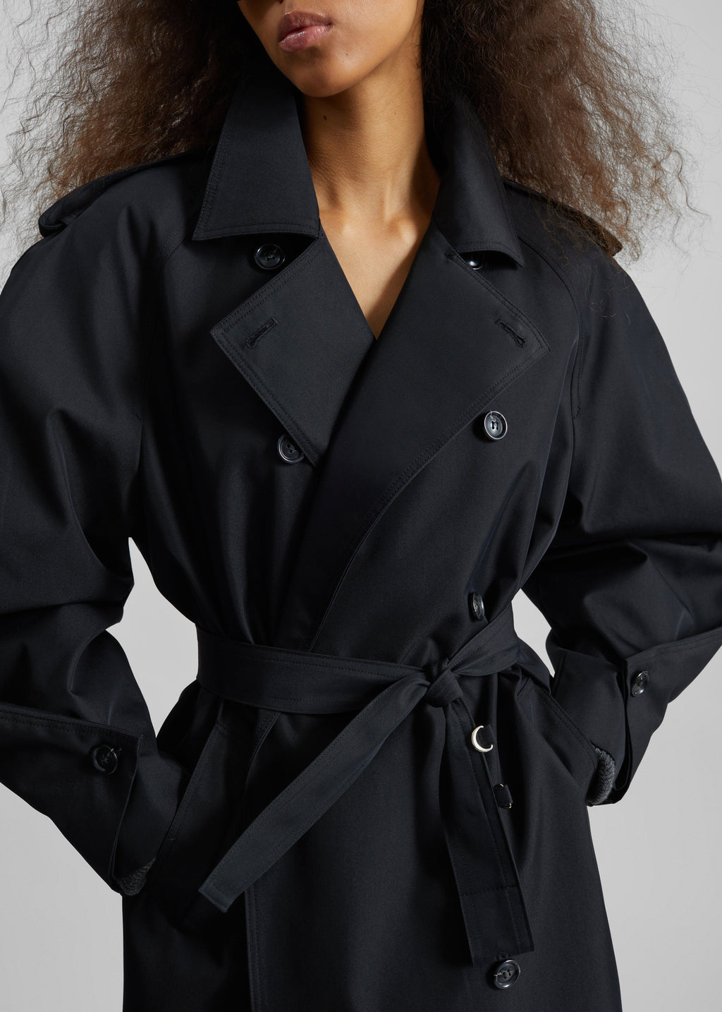 Genoa Padded Trench Coat - Black