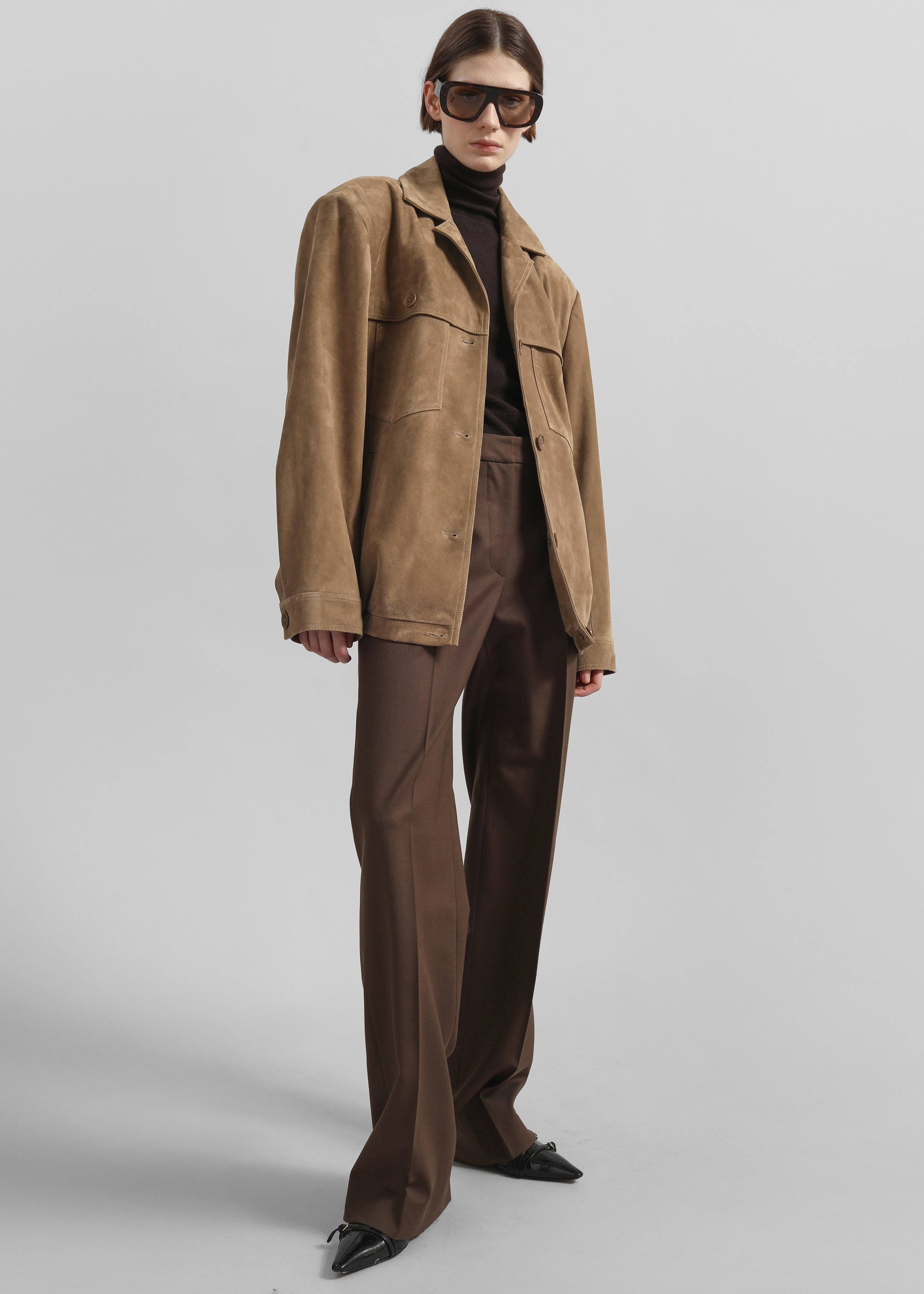 Hester Faux Suede Jacket - Camel