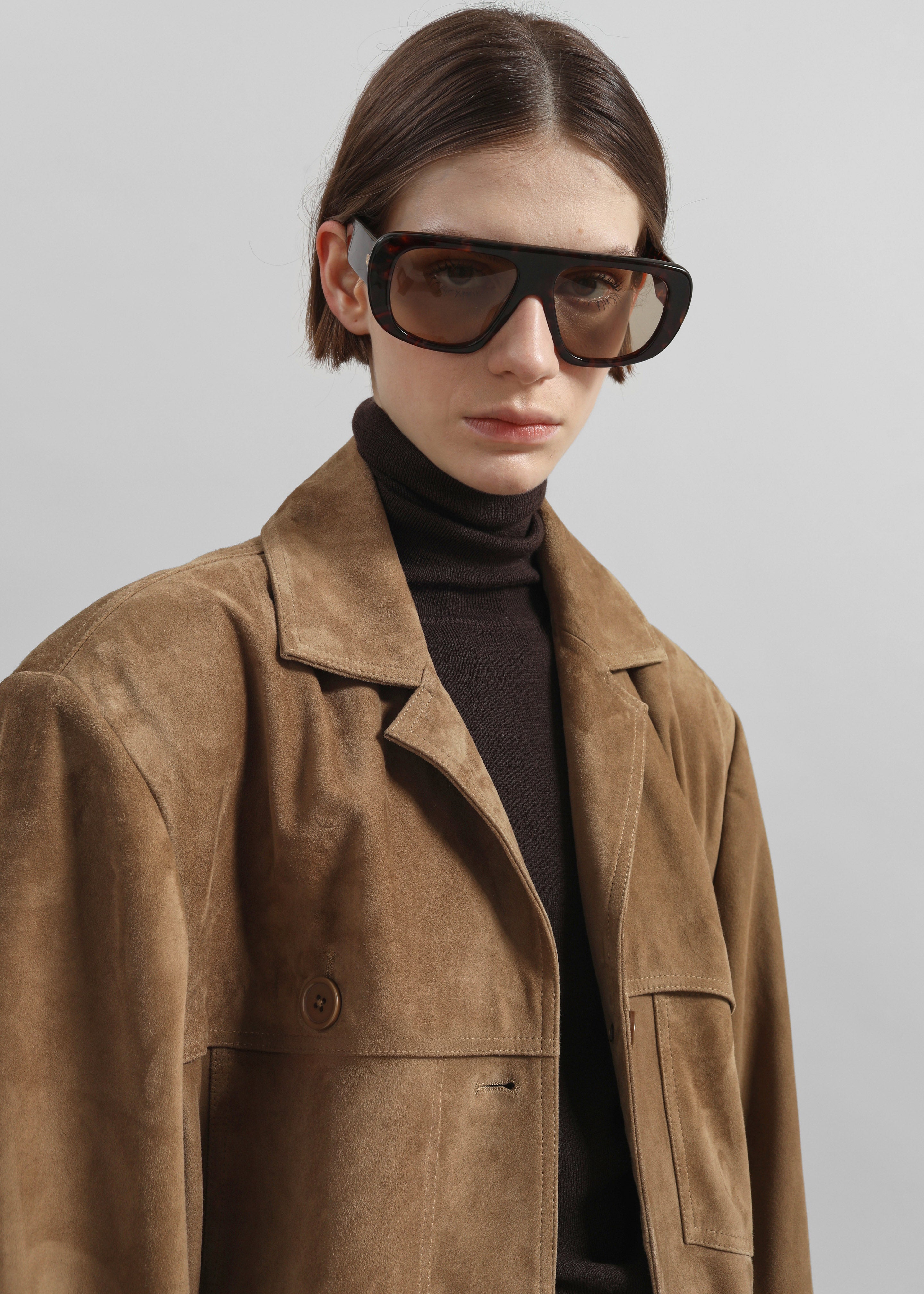 Hester Faux Suede Jacket - Camel
