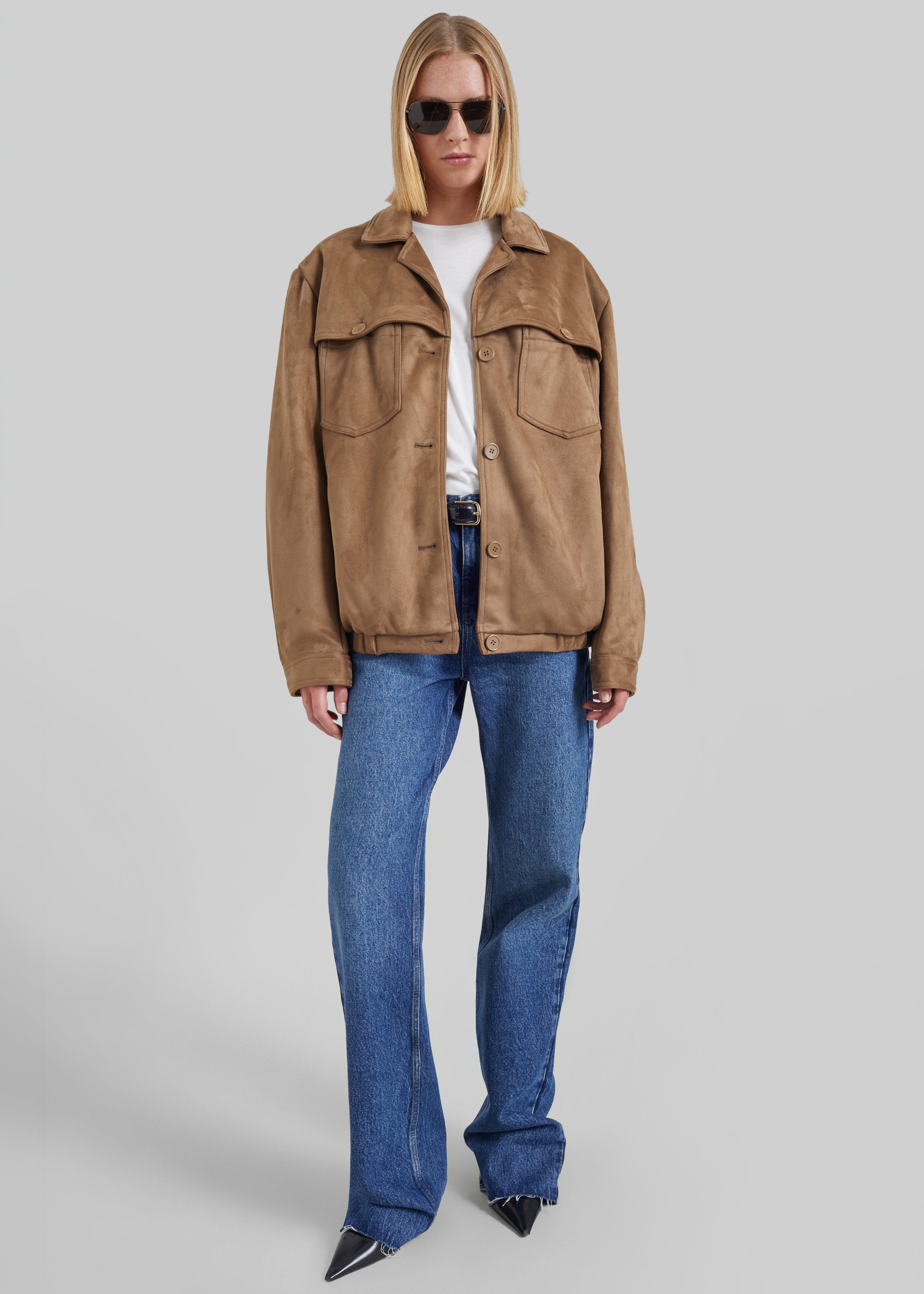 Hester Faux Suede Jacket - Camel