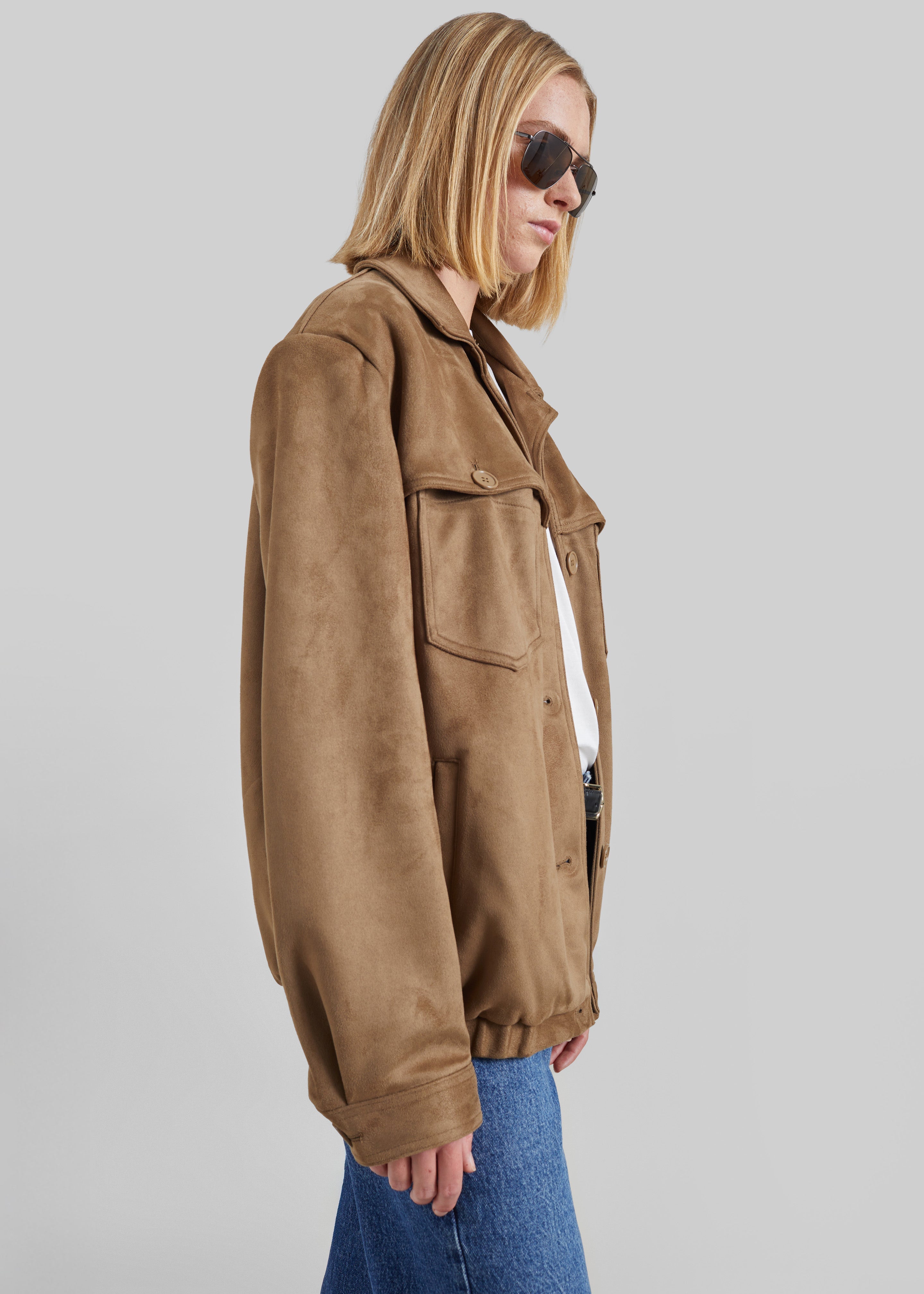 Hester Faux Suede Jacket - Camel