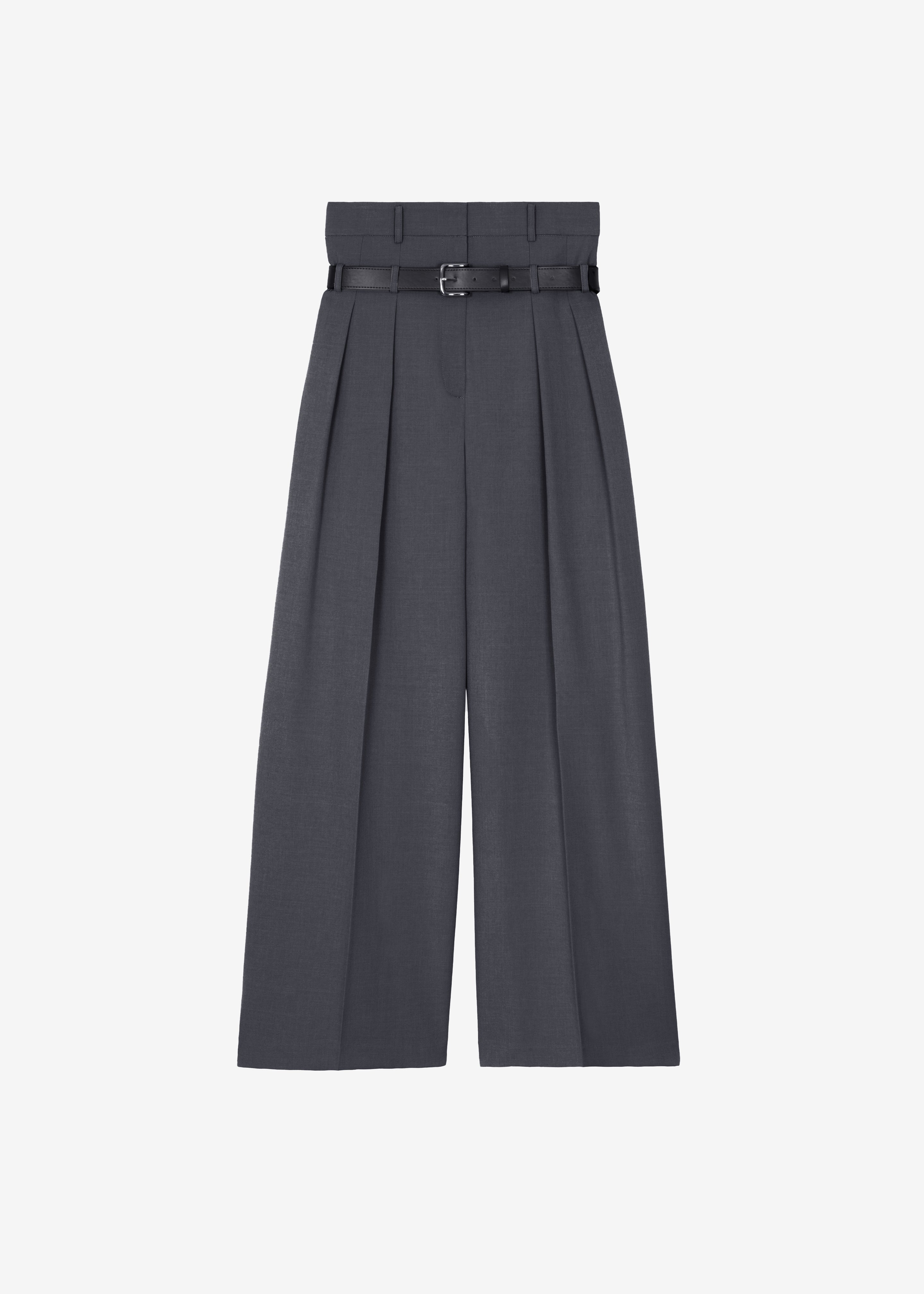 Hobart Double Belt Loop Trousers - Dark Grey