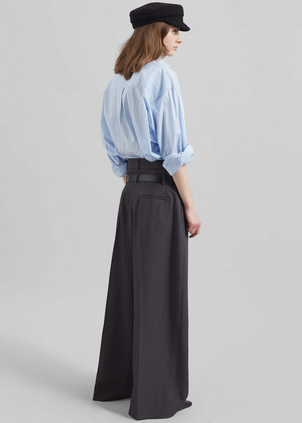 Hobart Double Belt Loop Trousers - Dark Grey
