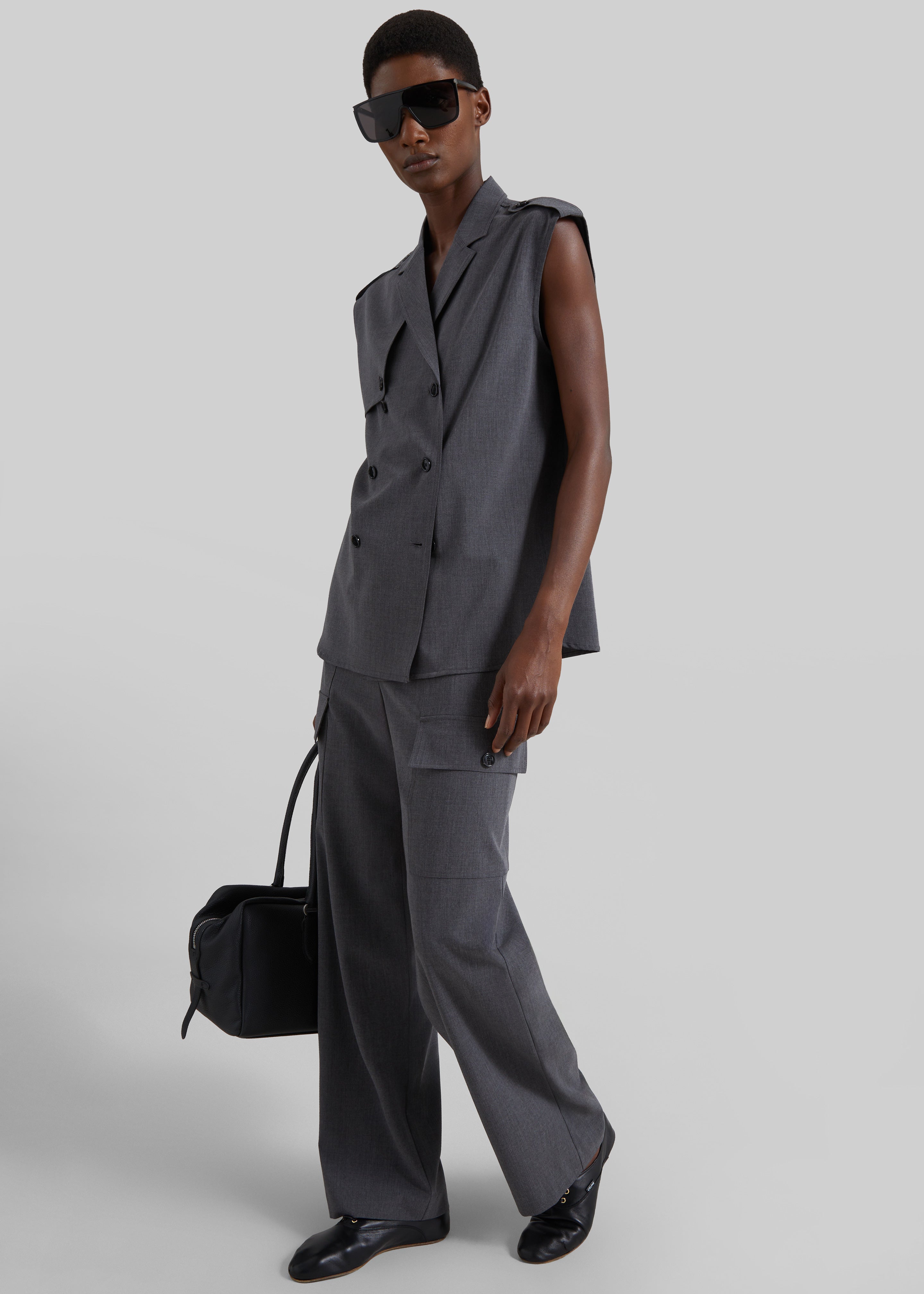 Holborn Double-Breasted Vest - Grey Melange