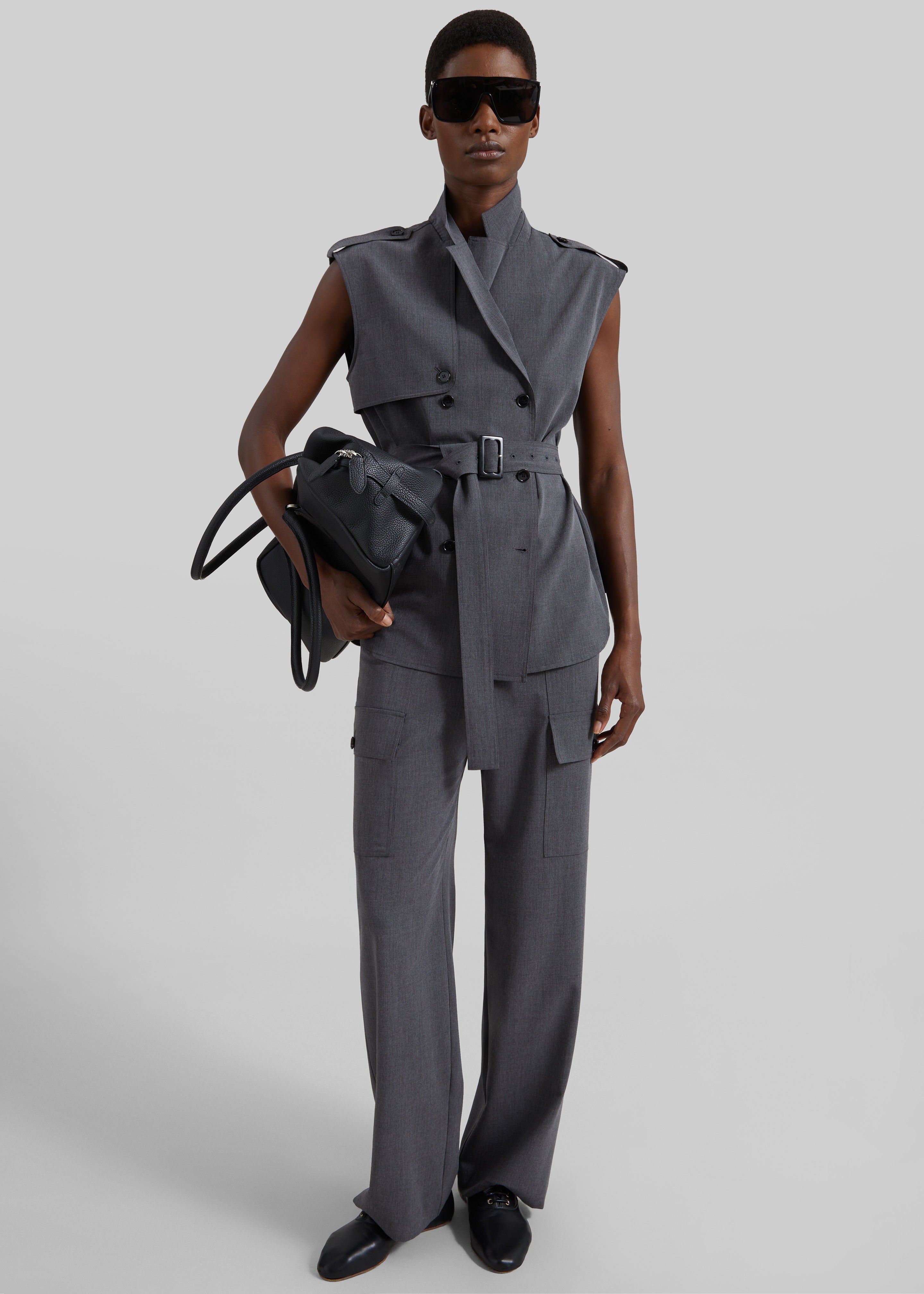 Holborn Double-Breasted Vest - Grey Melange
