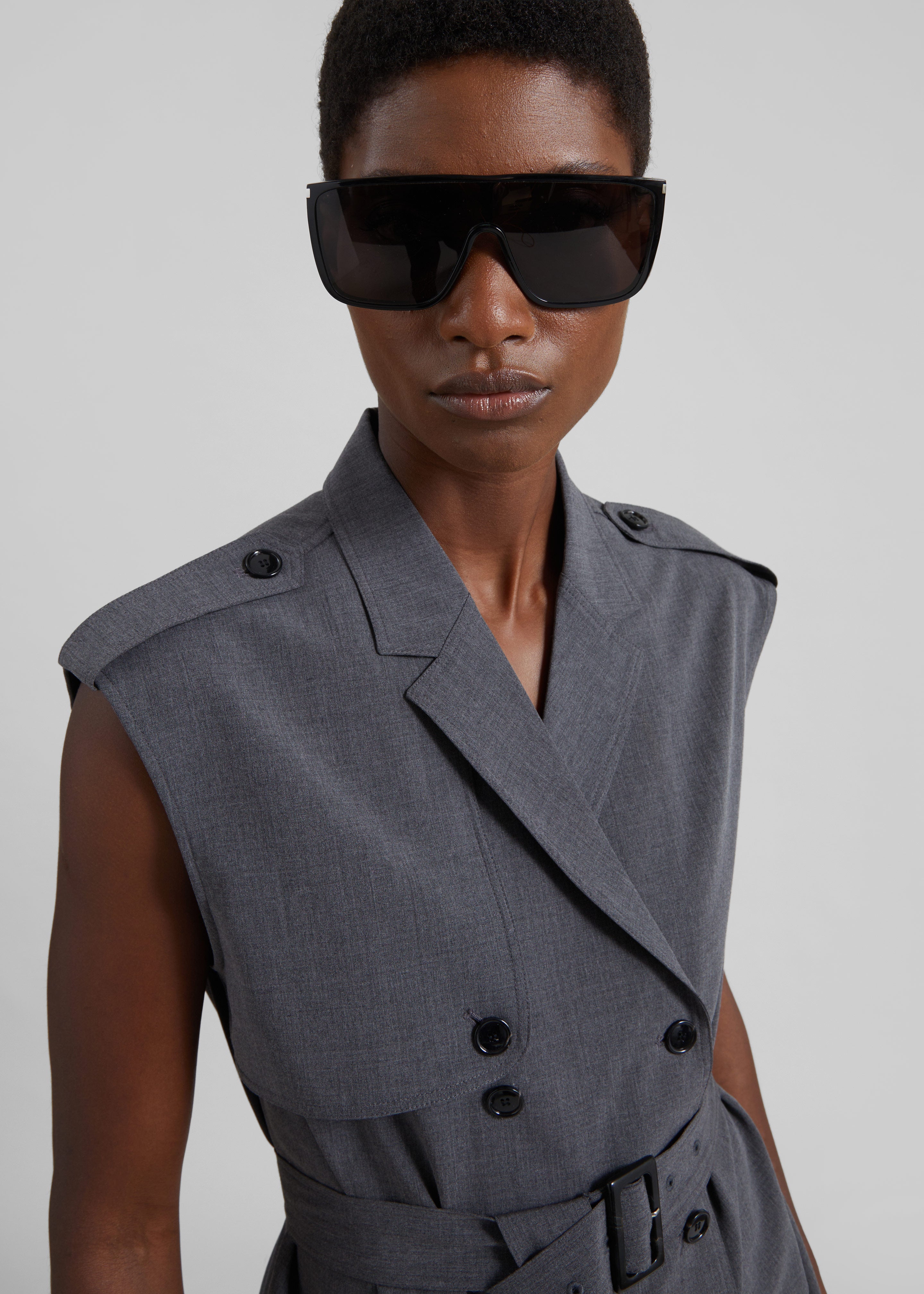 Holborn Double-Breasted Vest - Grey Melange