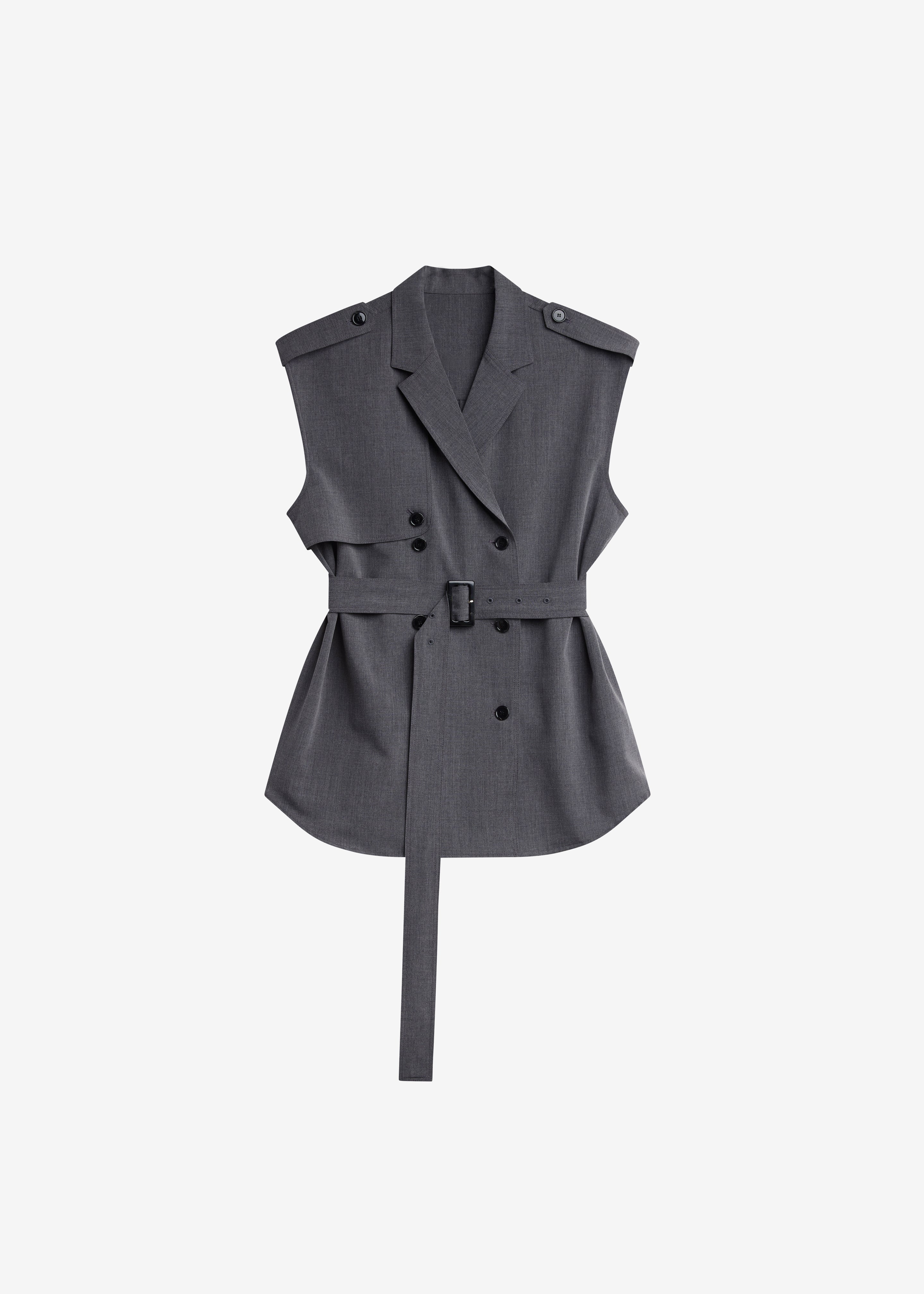 Holborn Double-Breasted Vest - Grey Melange
