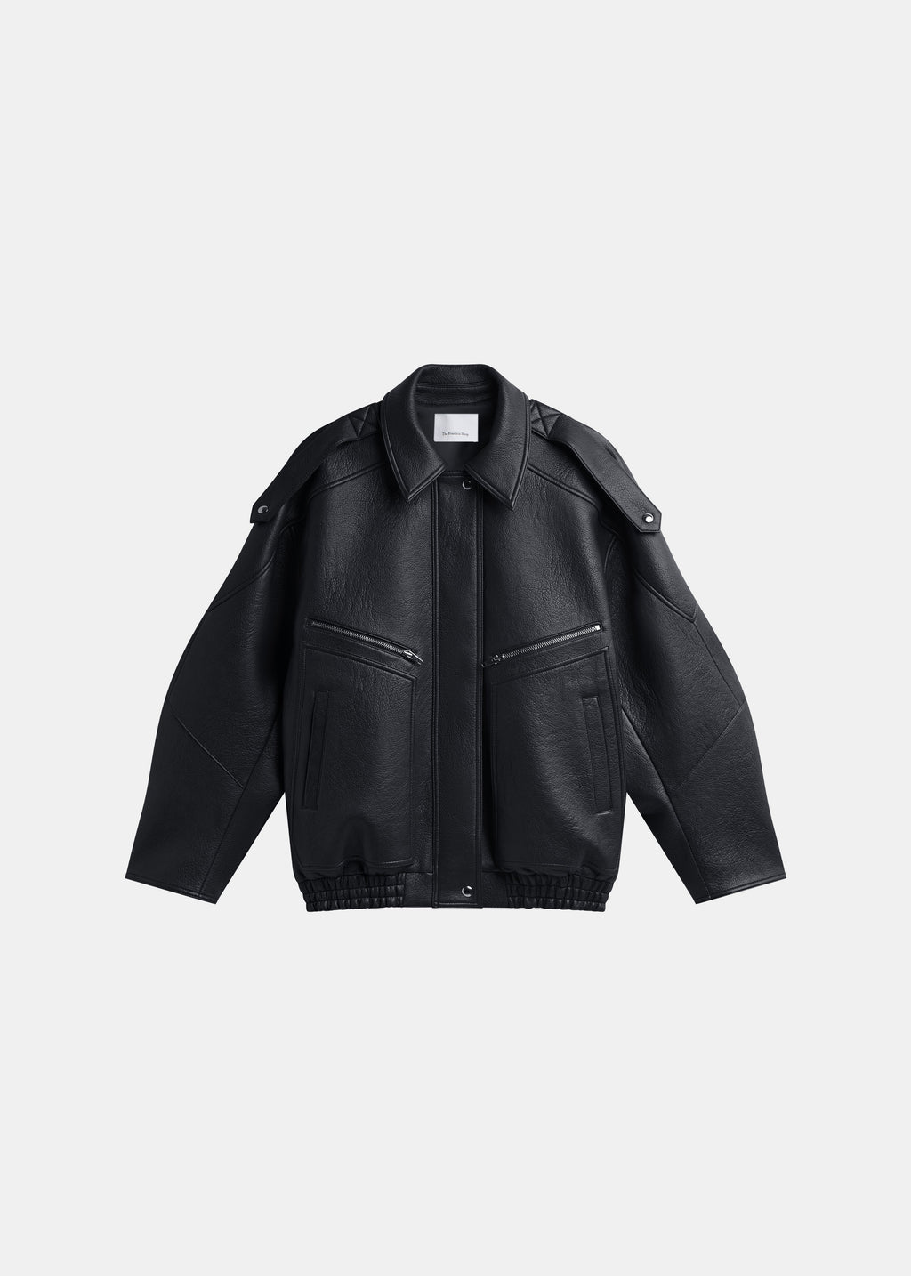 Hudson Faux Leather Bomber Jacket - Black