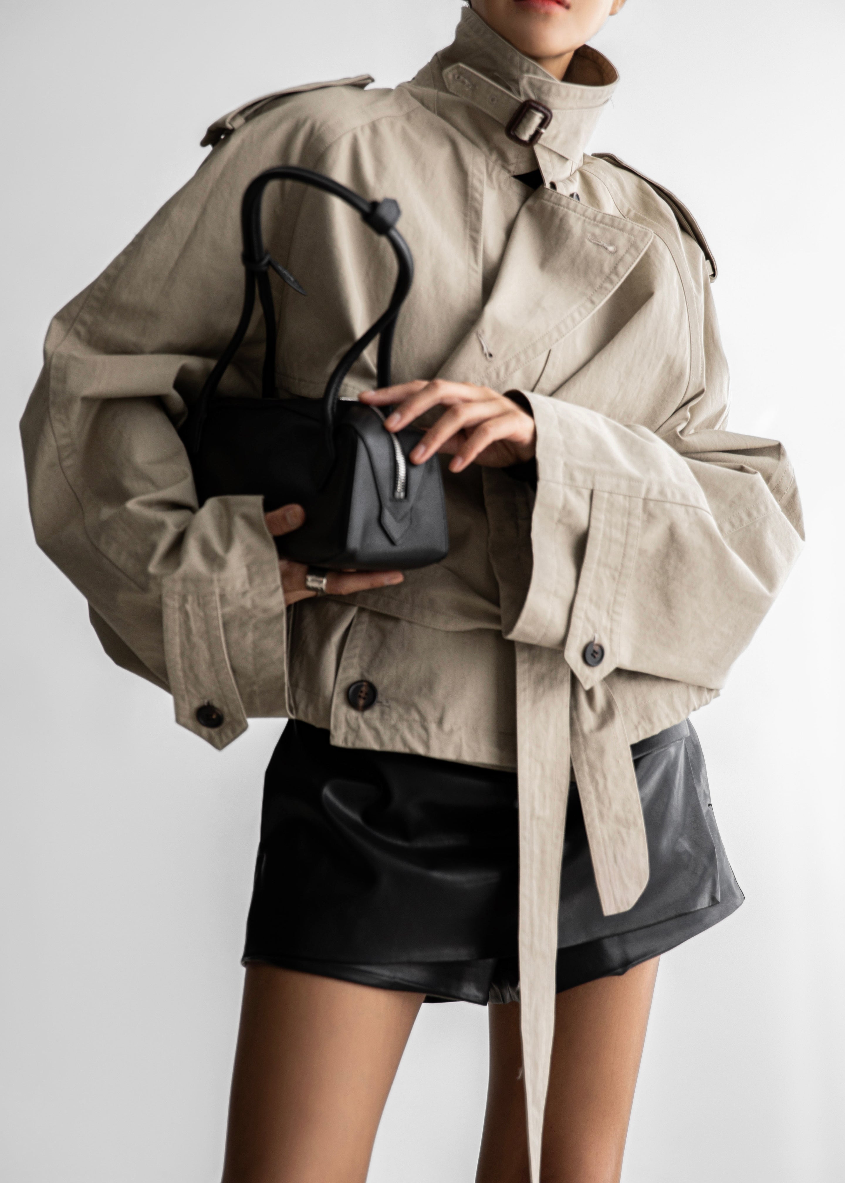 Mads Cropped Trench - Beige