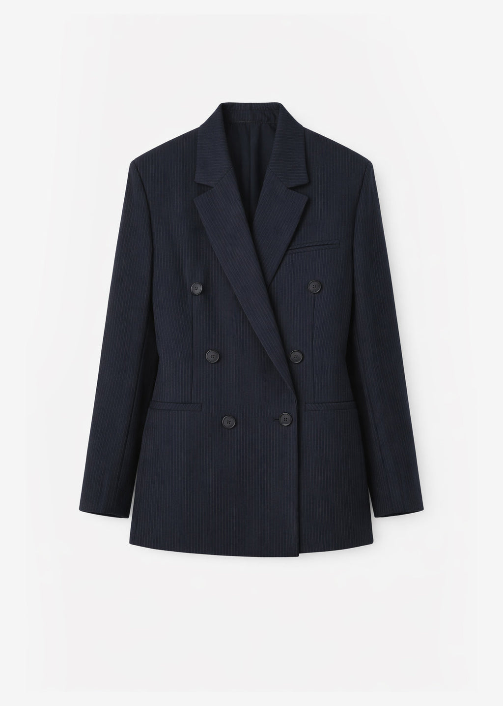 Jade Double-Breasted Blazer - Black/White Pinstripe