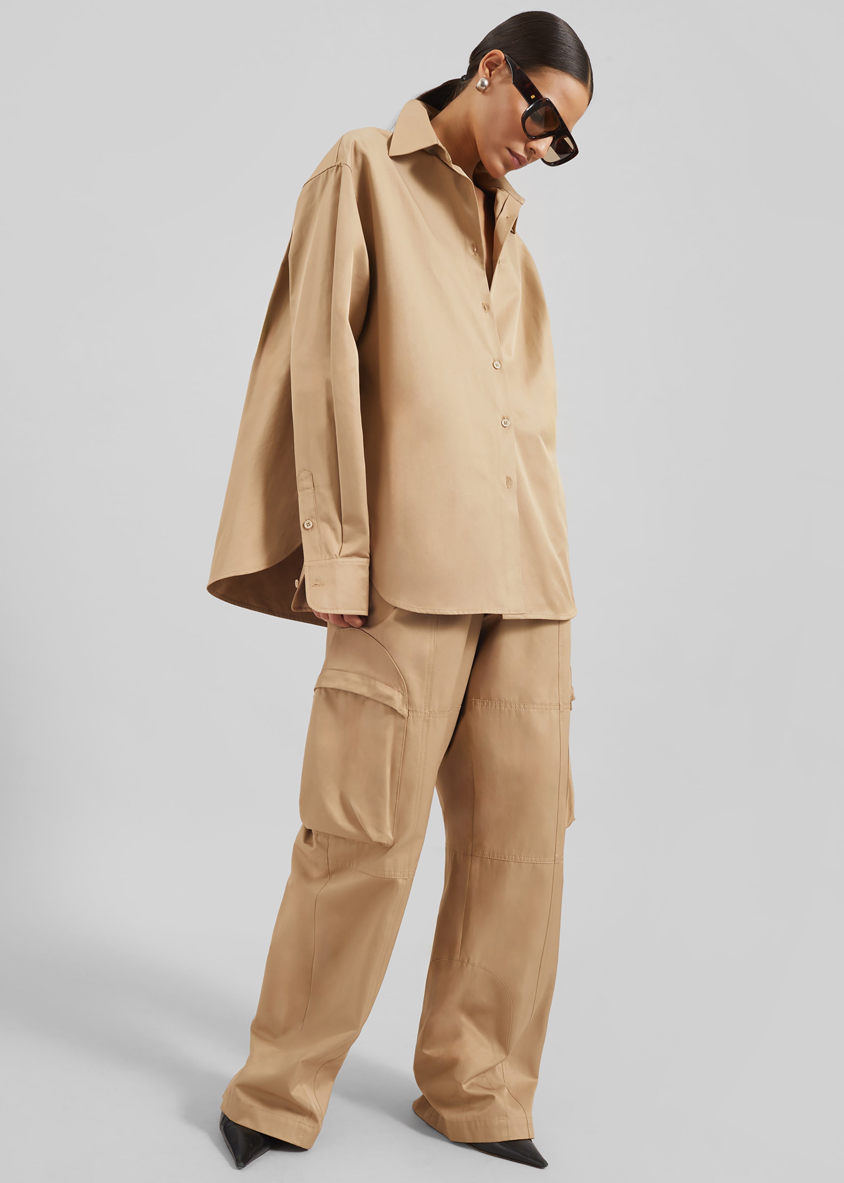 Kelly Cotton Cargo Pants - Camel