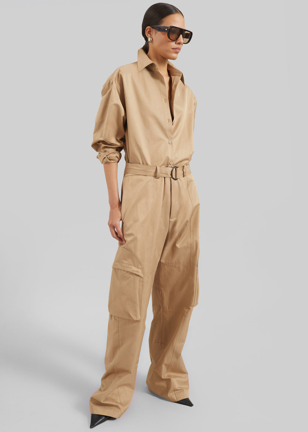Kelly Cotton Cargo Pants - Camel