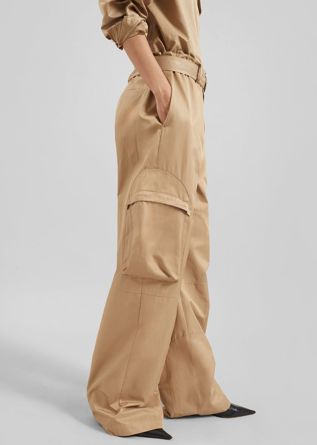 Kelly Cotton Cargo Pants - Camel