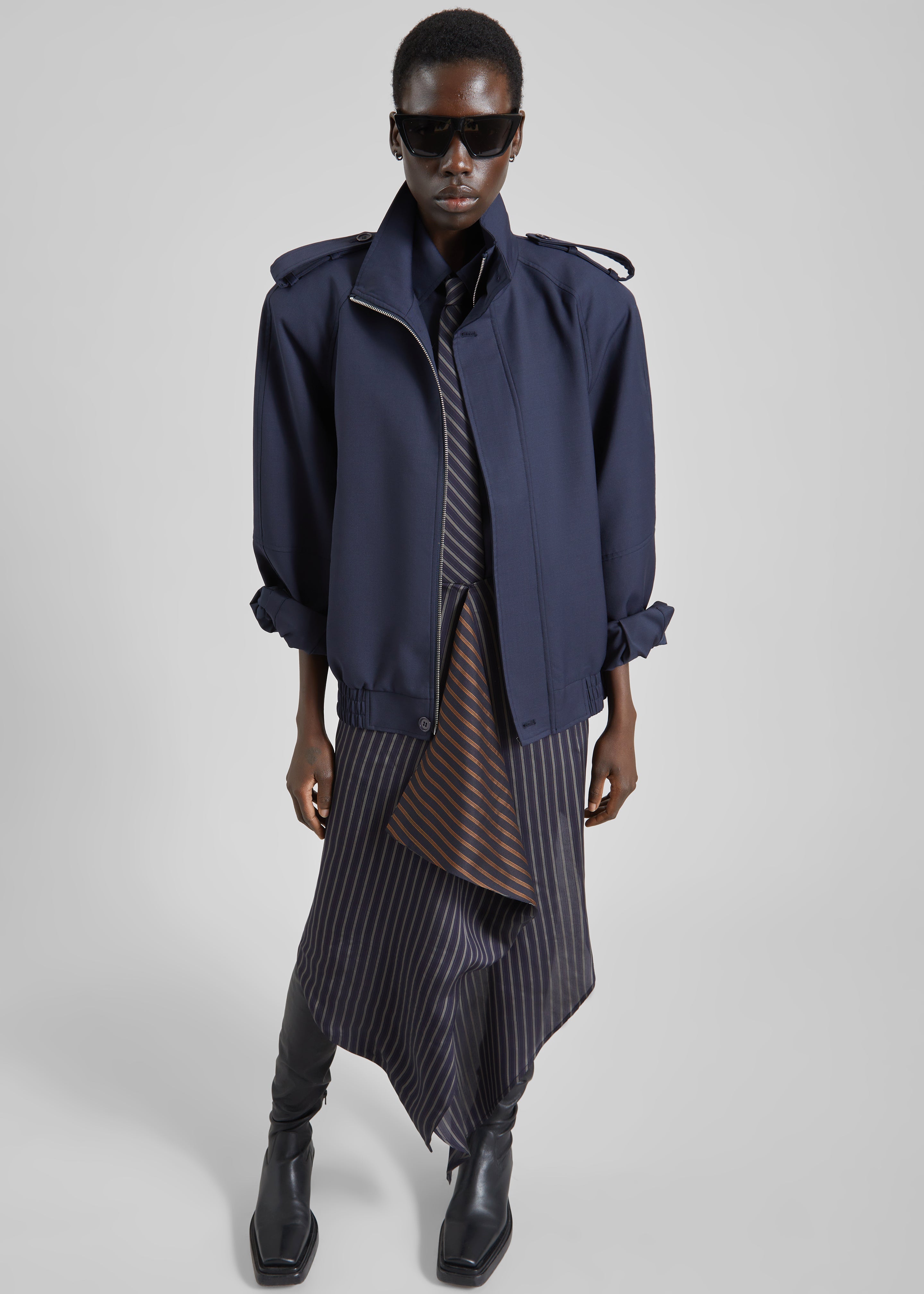 Kelly Padded Blouson - Navy