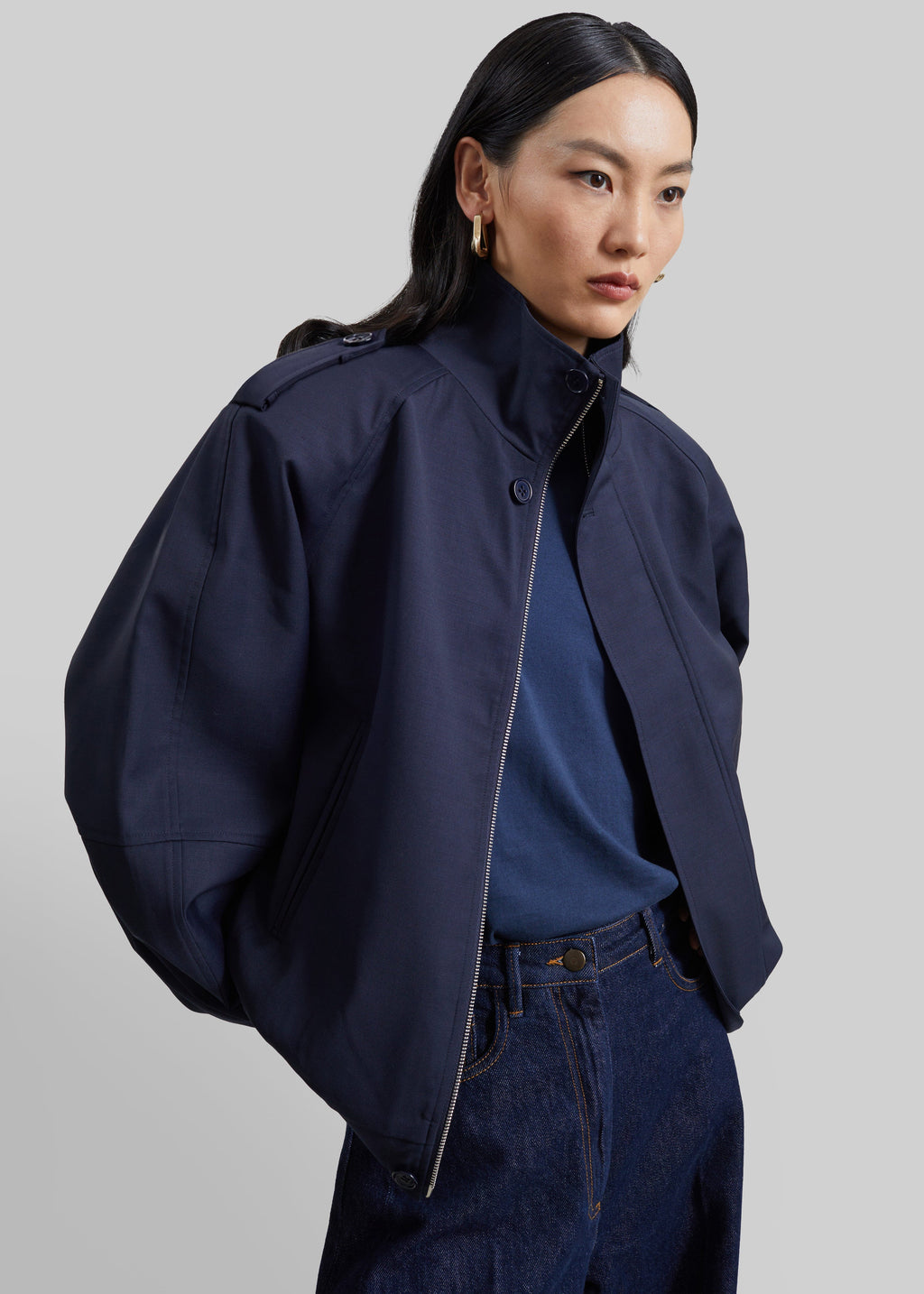 Kelly Padded Blouson - Navy