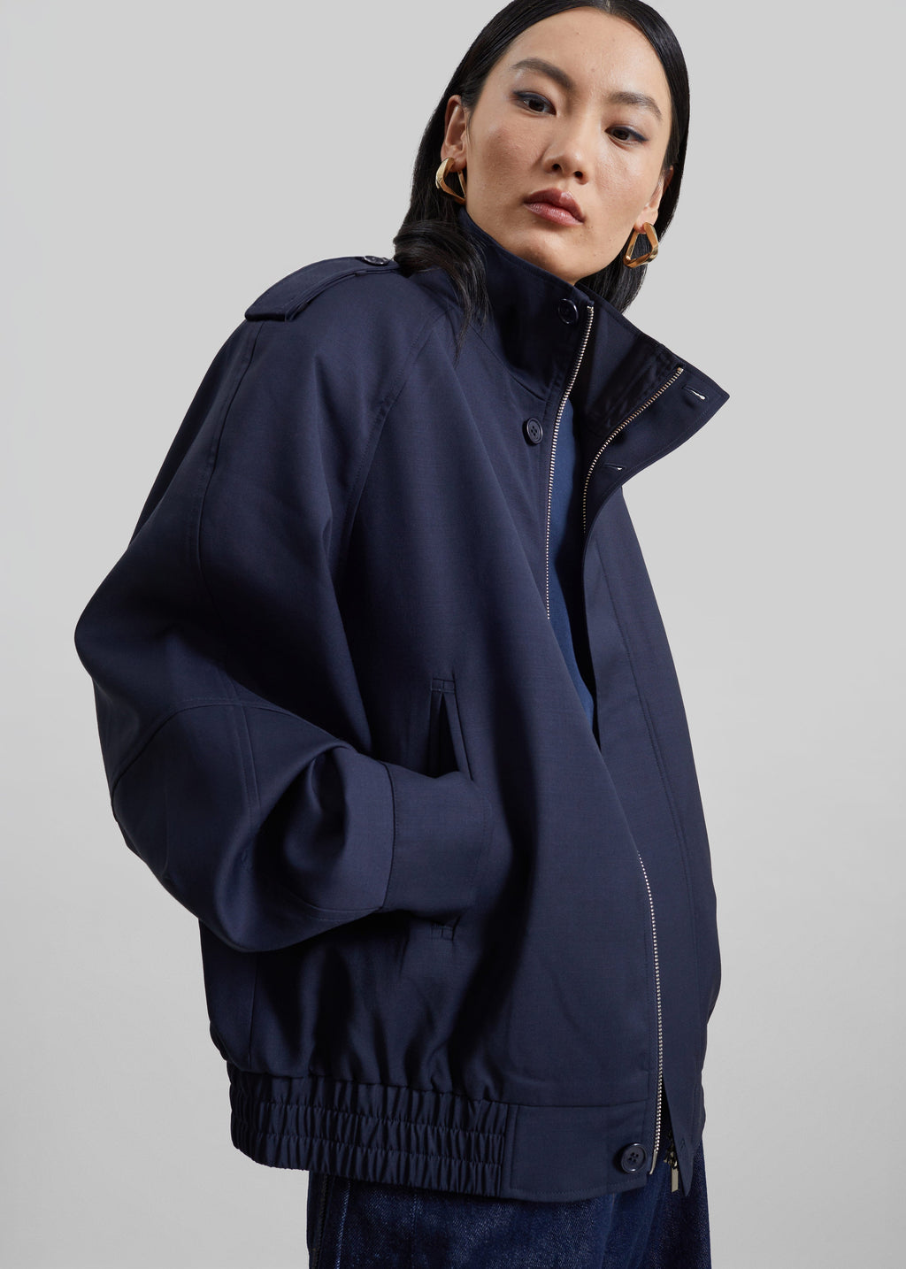 Kelly Padded Blouson - Navy