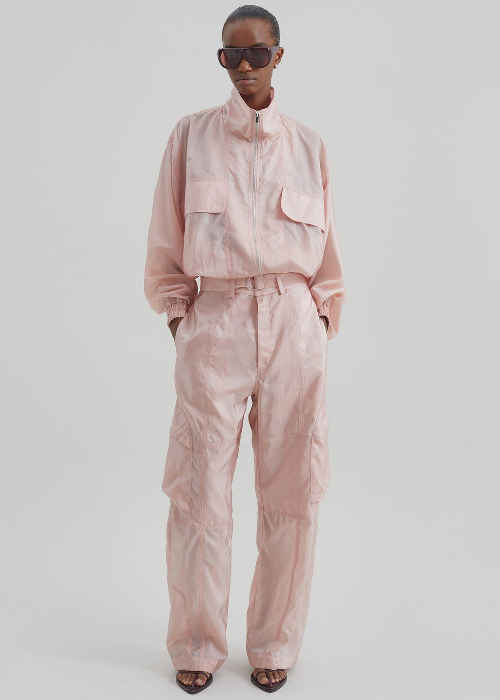 Kelly Sheer Cargo Pants - Pink