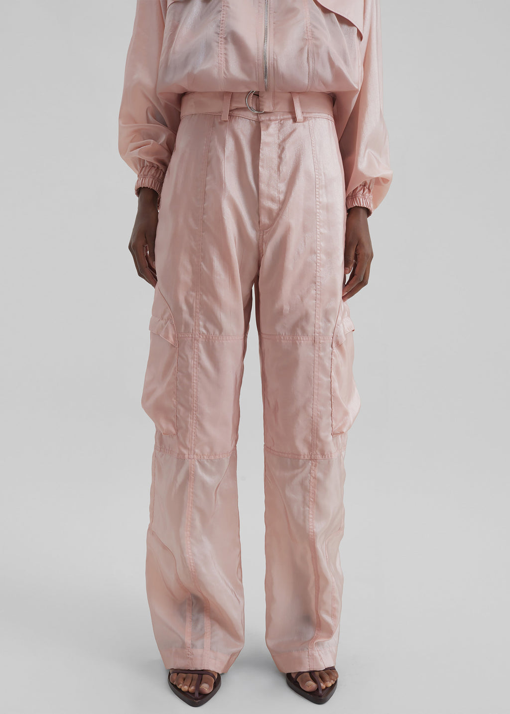 Kelly Sheer Cargo Pants - Pink