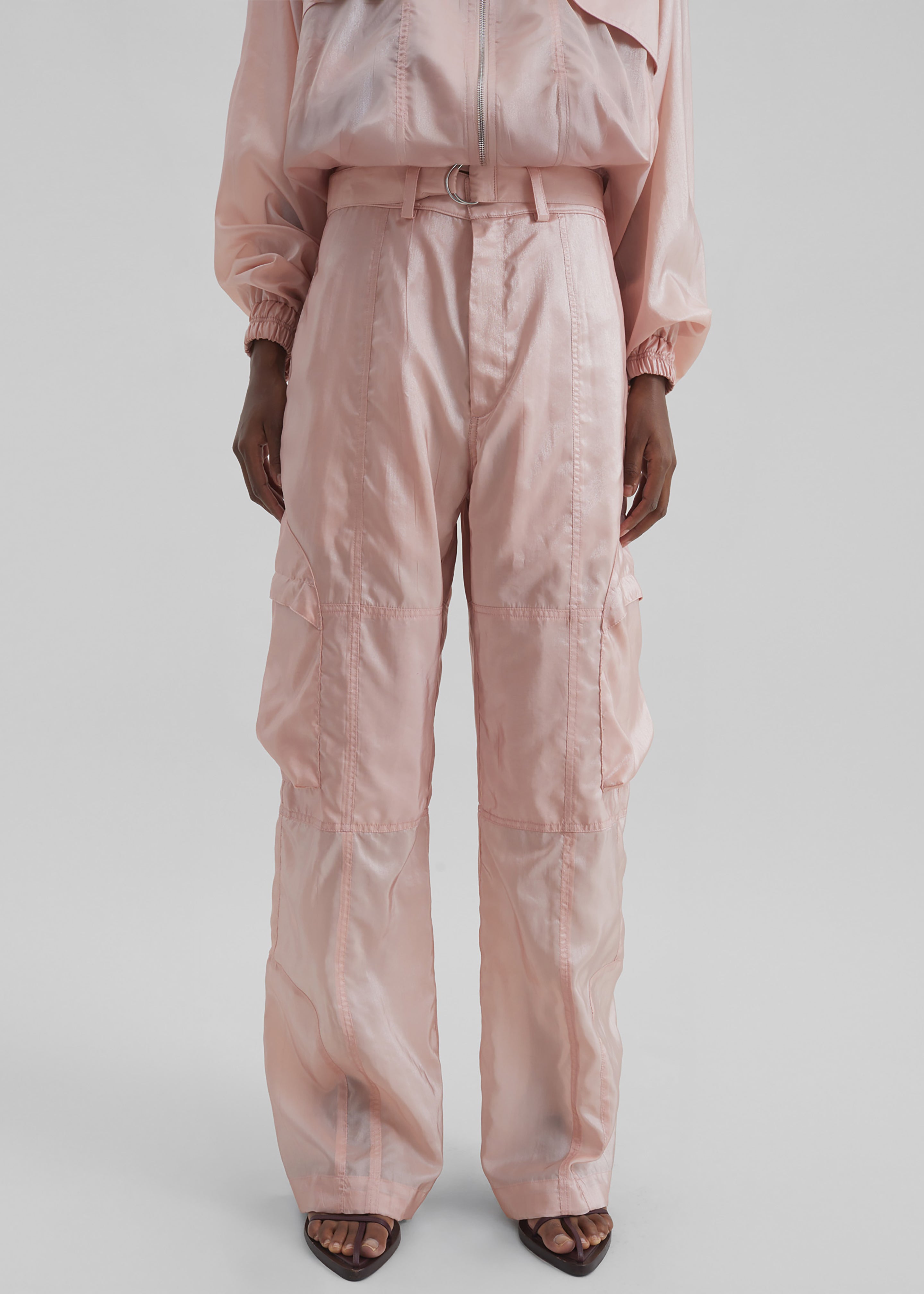 Kelly Sheer Cargo Pants - Pink