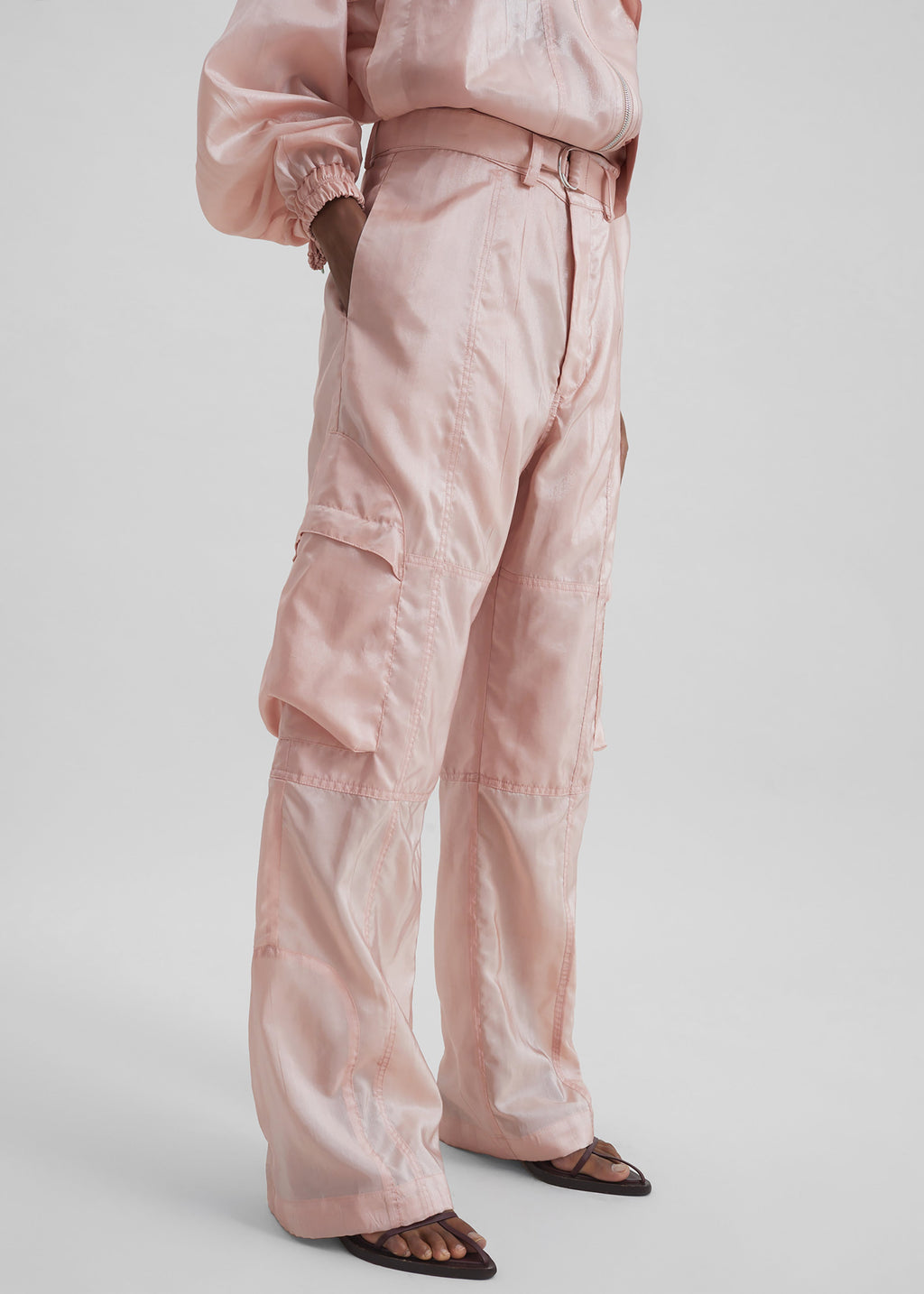 Kelly Sheer Cargo Pants - Pink
