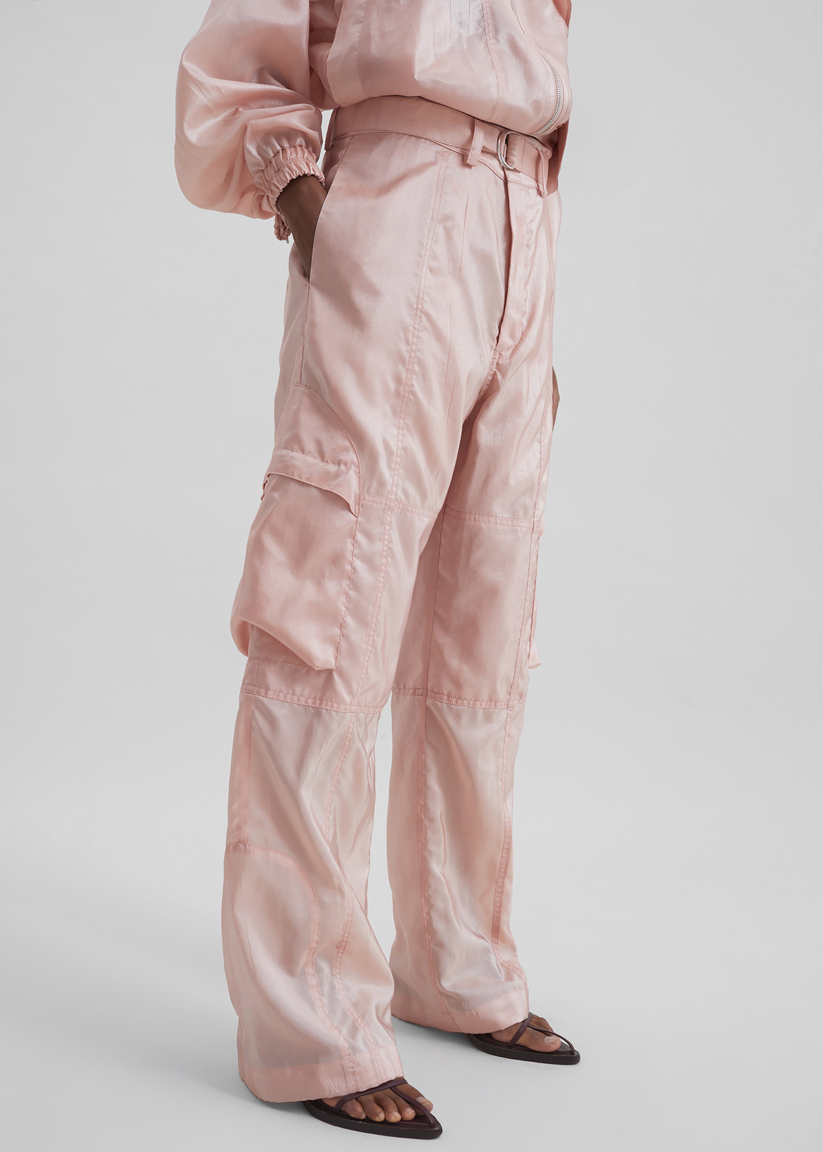 Kelly Sheer Cargo Pants - Pink