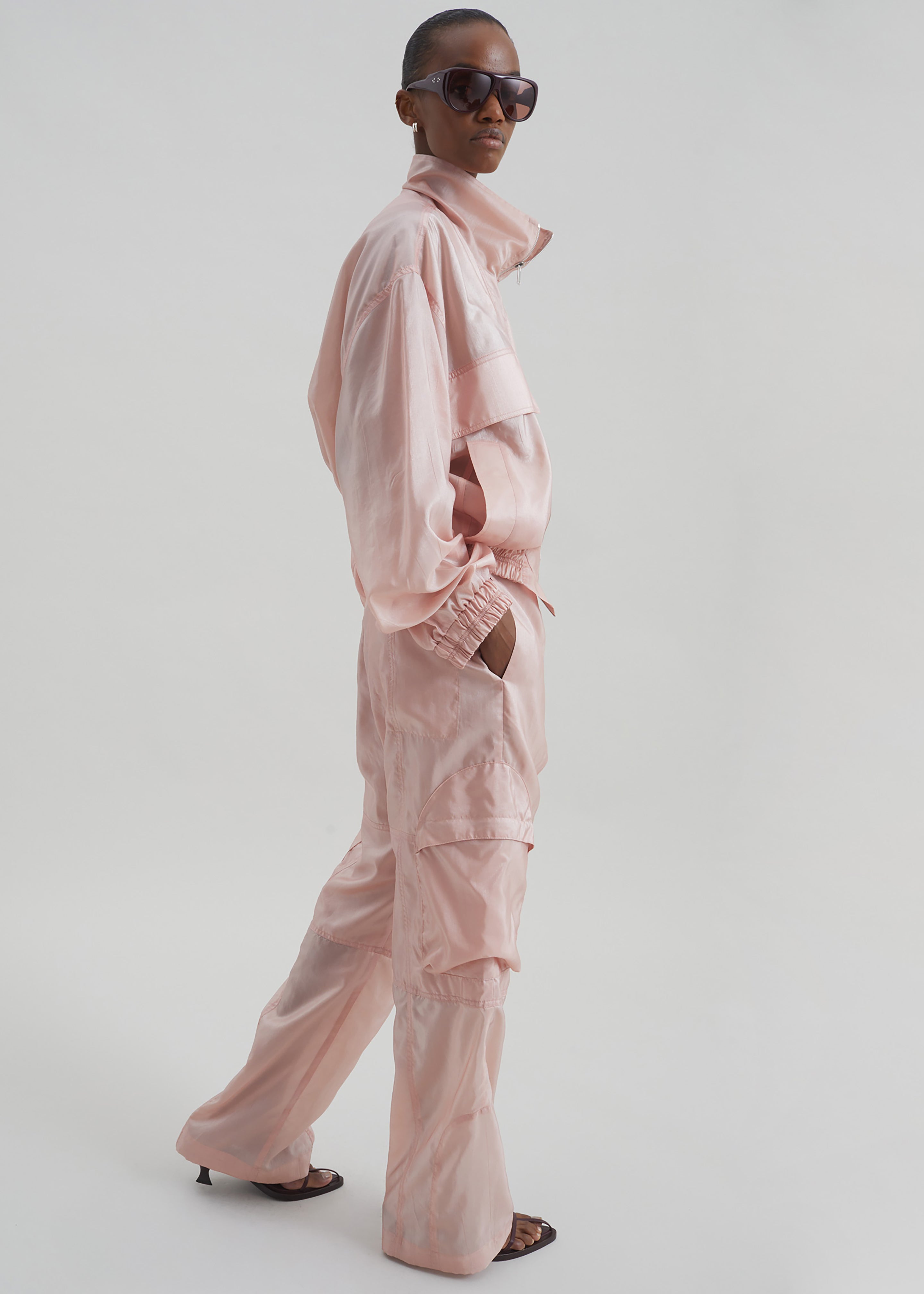 Kelly Sheer Cargo Pants - Pink