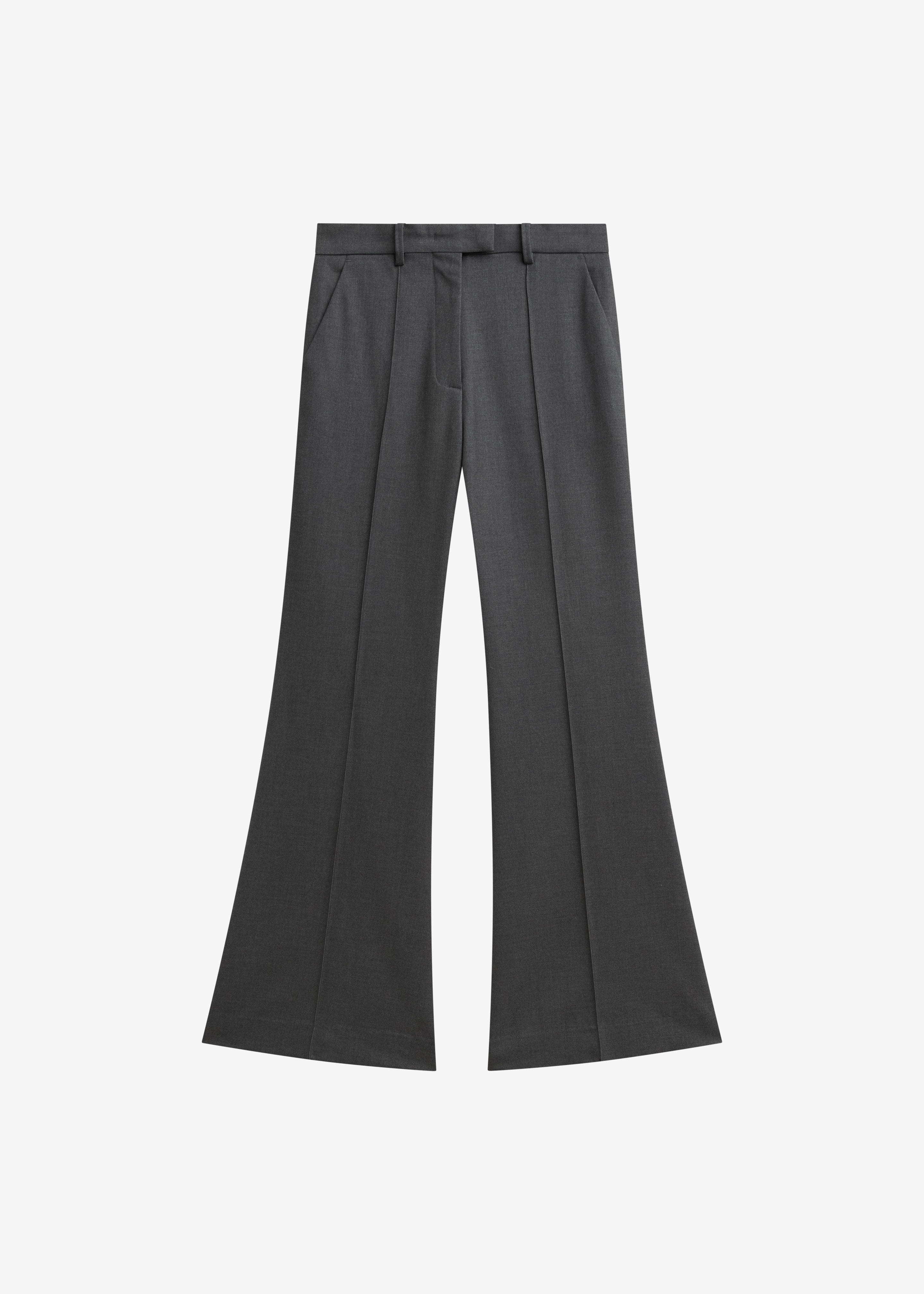 Kvale Pintuck Flared Trousers - Dark Grey