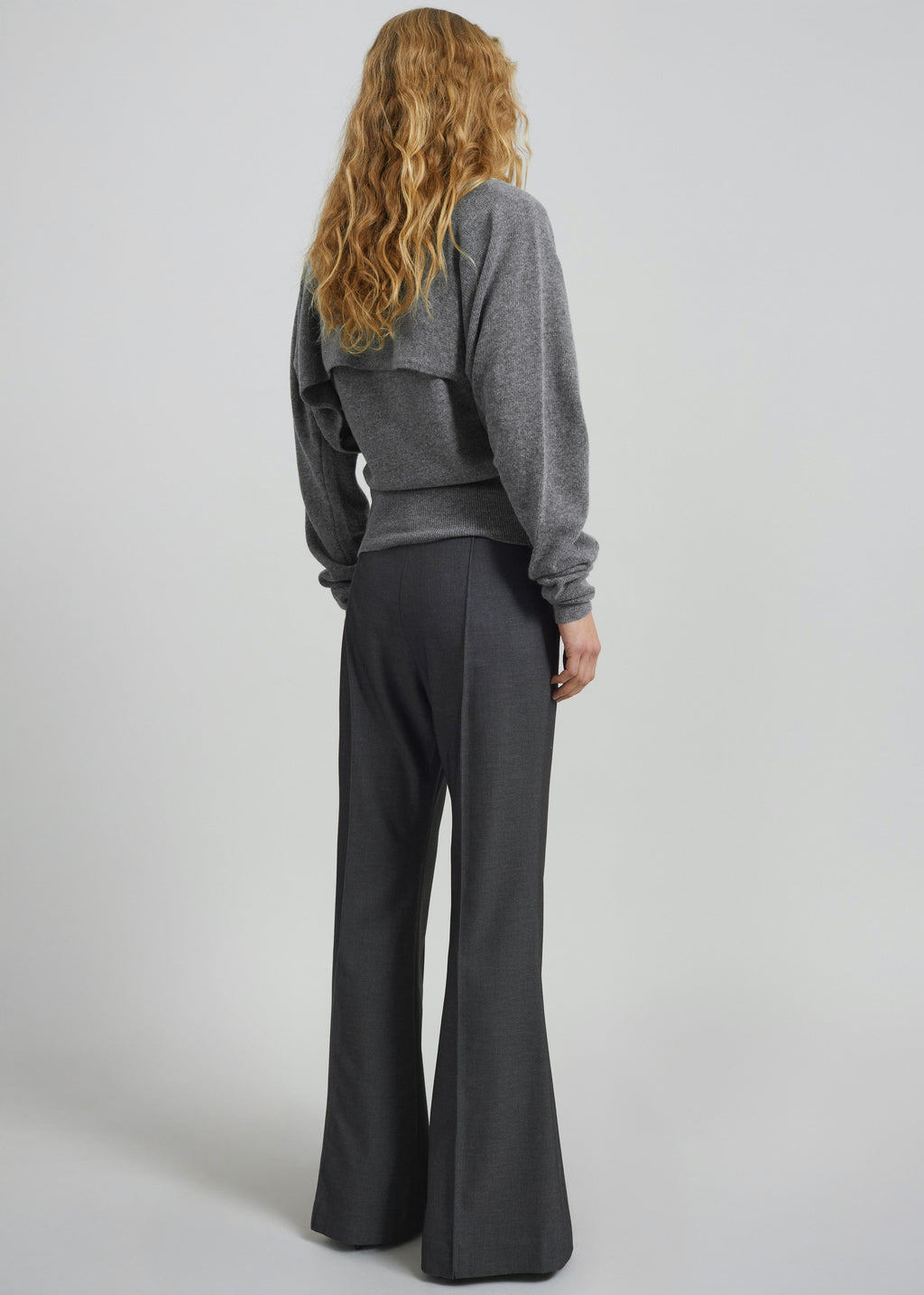 Kvale Pintuck Flared Trousers - Dark Grey