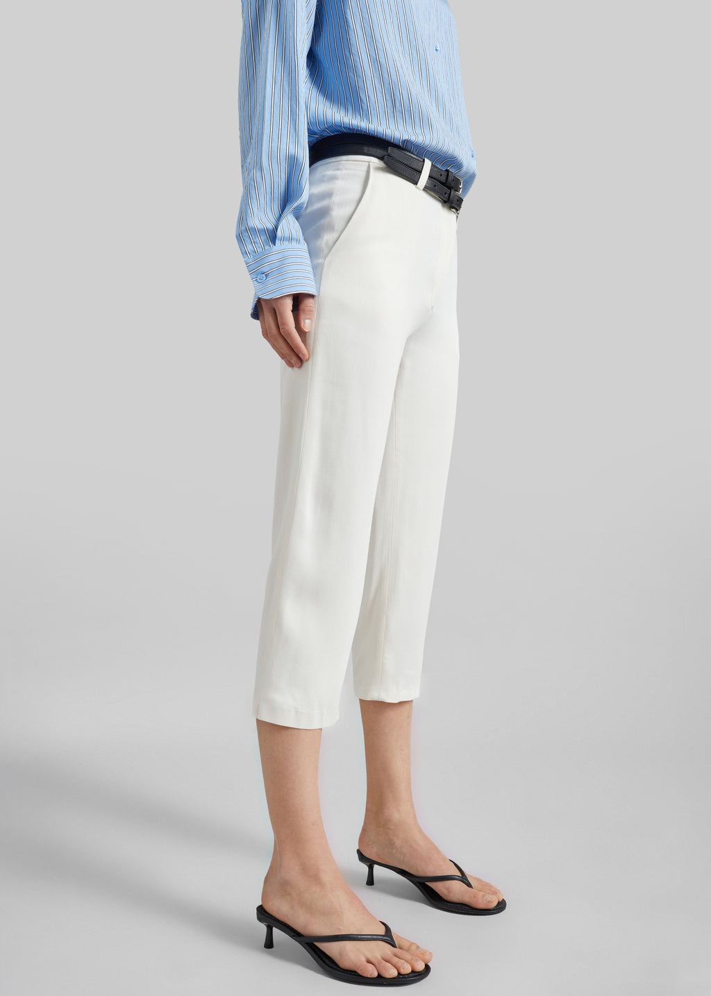 Lior Fluid Capri Pants - Ivory