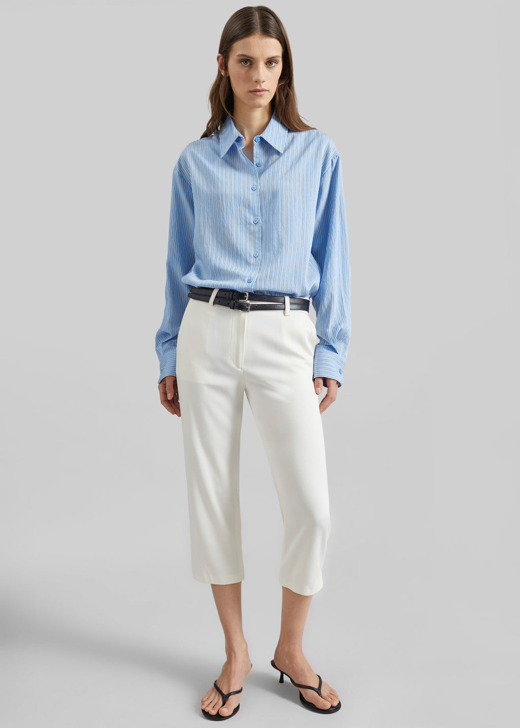 Lior Fluid Capri Pants - Ivory