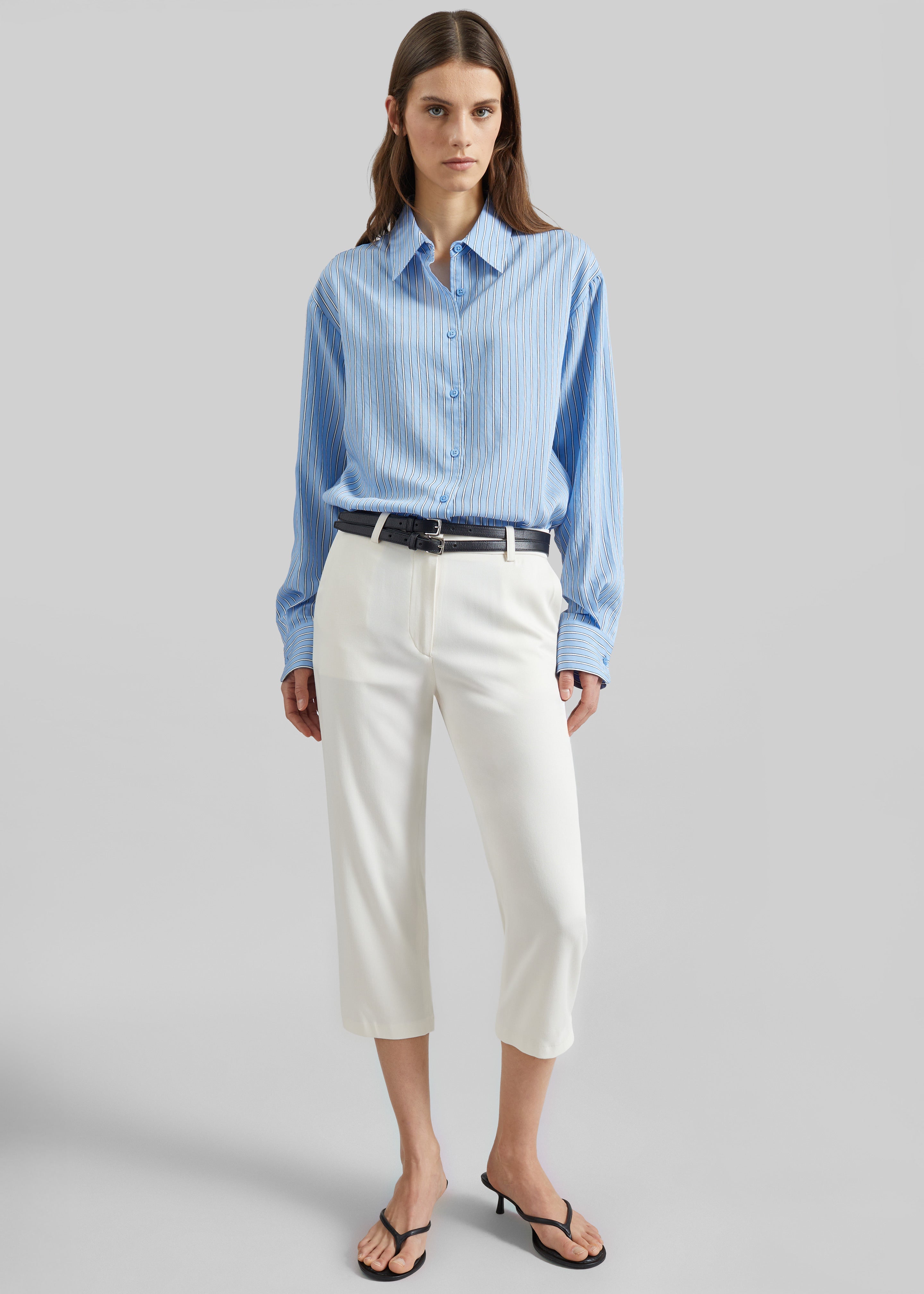 Lior Fluid Capri Pants - Ivory