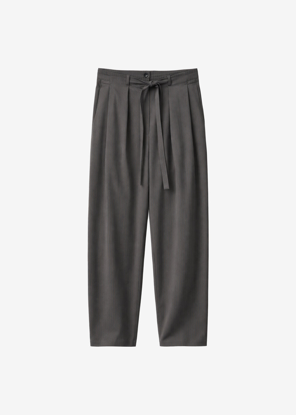 Loire Curved Pants - Charcoal Pinstripe