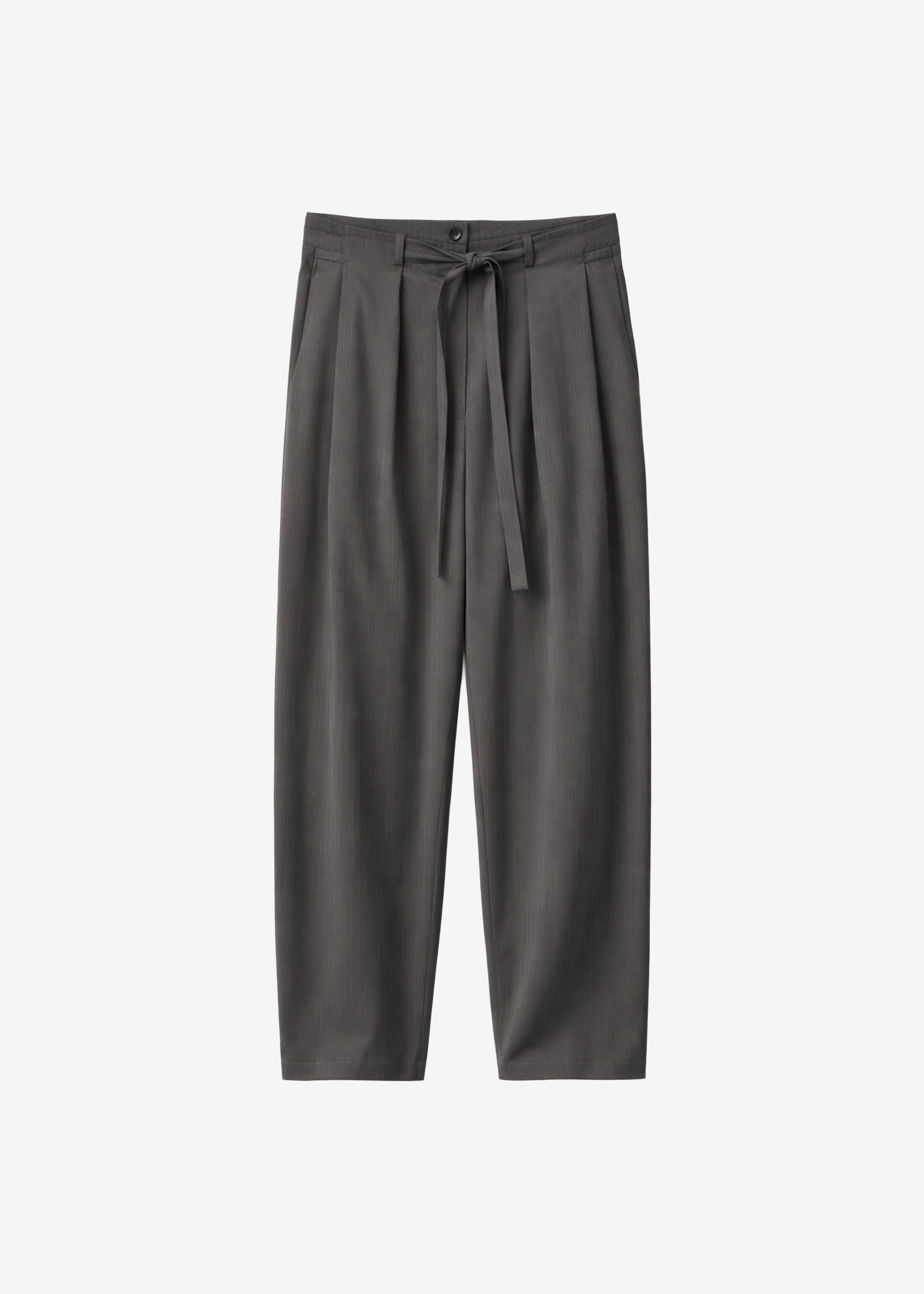 Loire Curved Pants - Charcoal Pinstripe