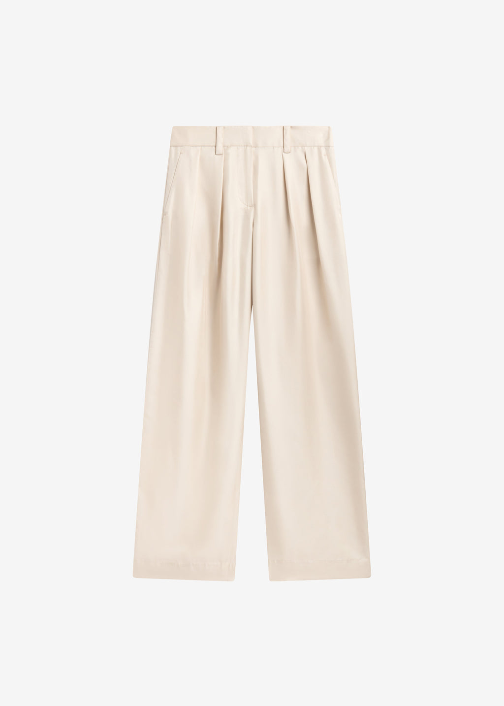 Marfa Pleated Silk Trousers - Ivory
