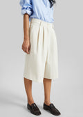 Martel Pleated Bermuda Shorts - Cream