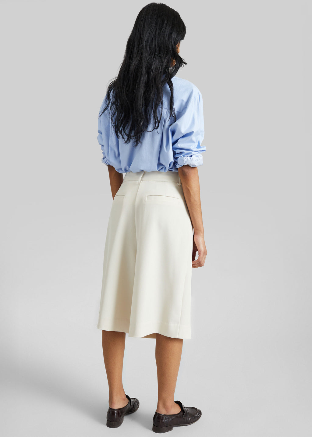 Martel Pleated Bermuda Shorts - Cream