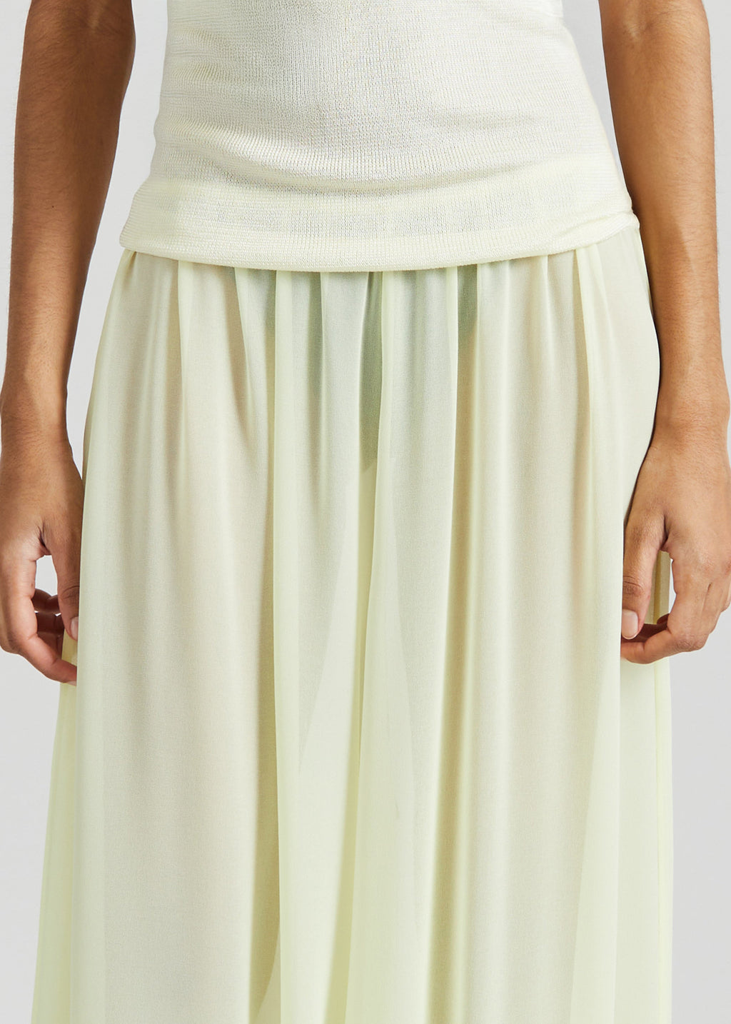 Mio Sheer Balloon Pants - Pale Yellow