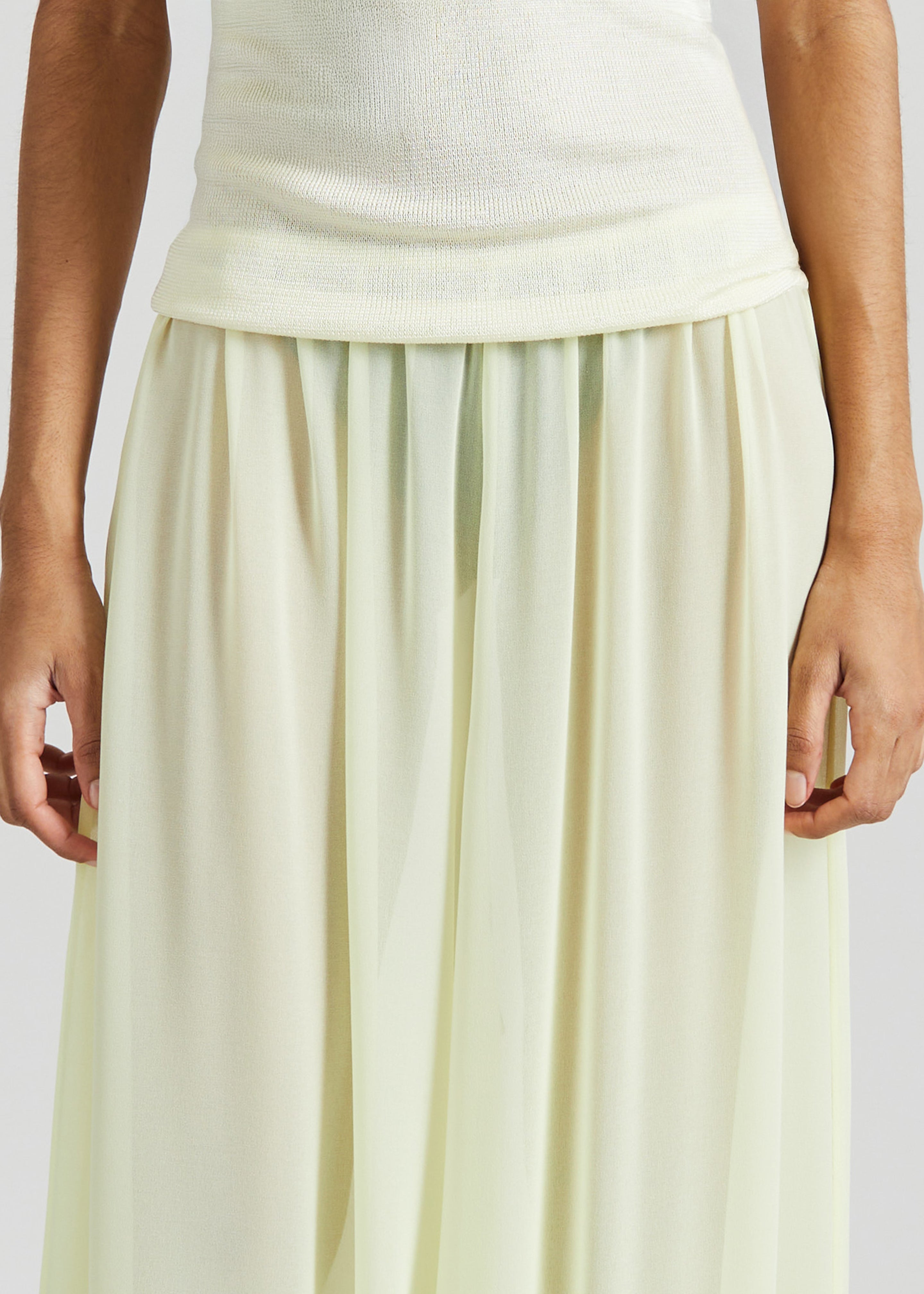 Mio Sheer Balloon Pants - Pale Yellow