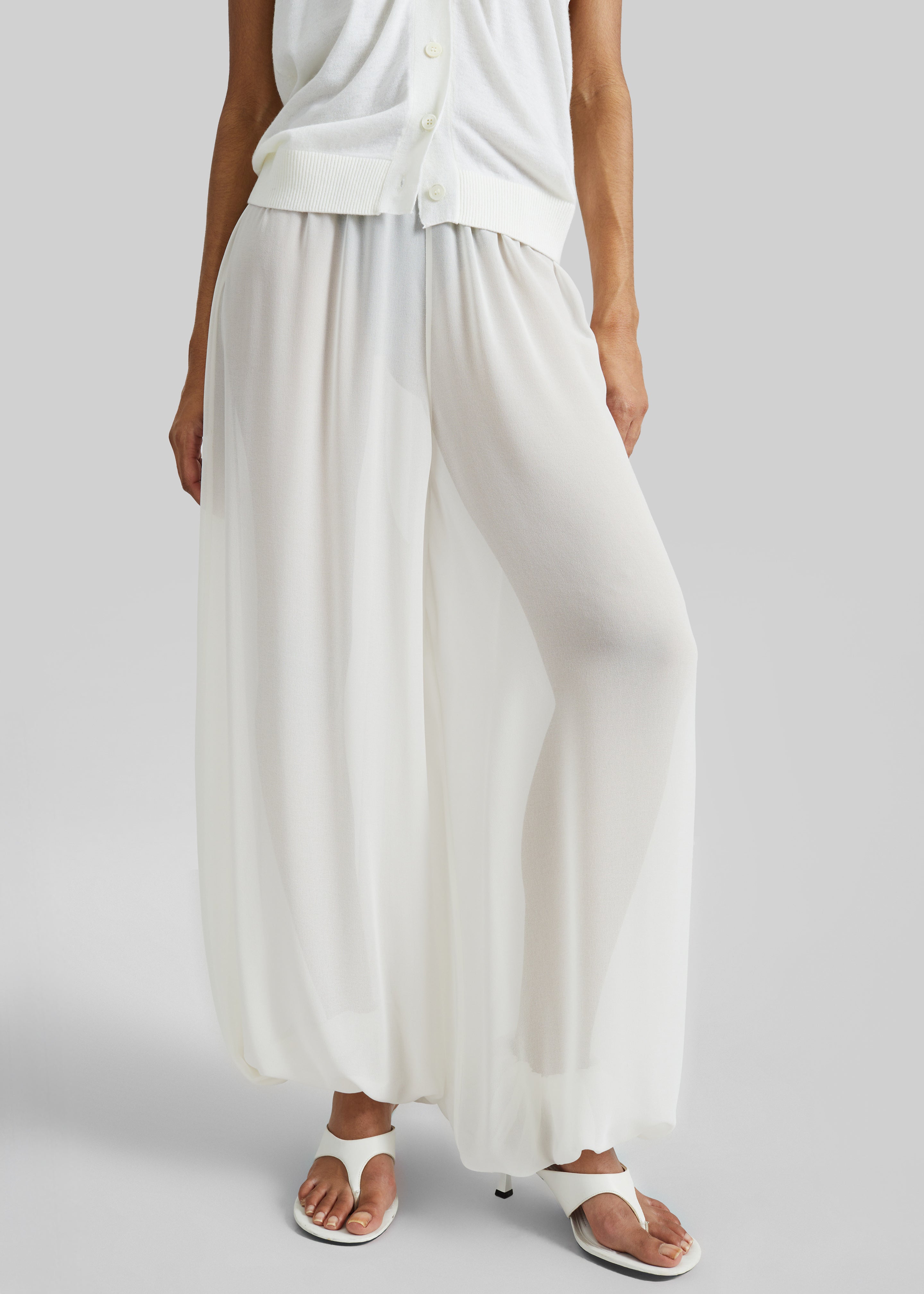 Mio Sheer Balloon Pants - White