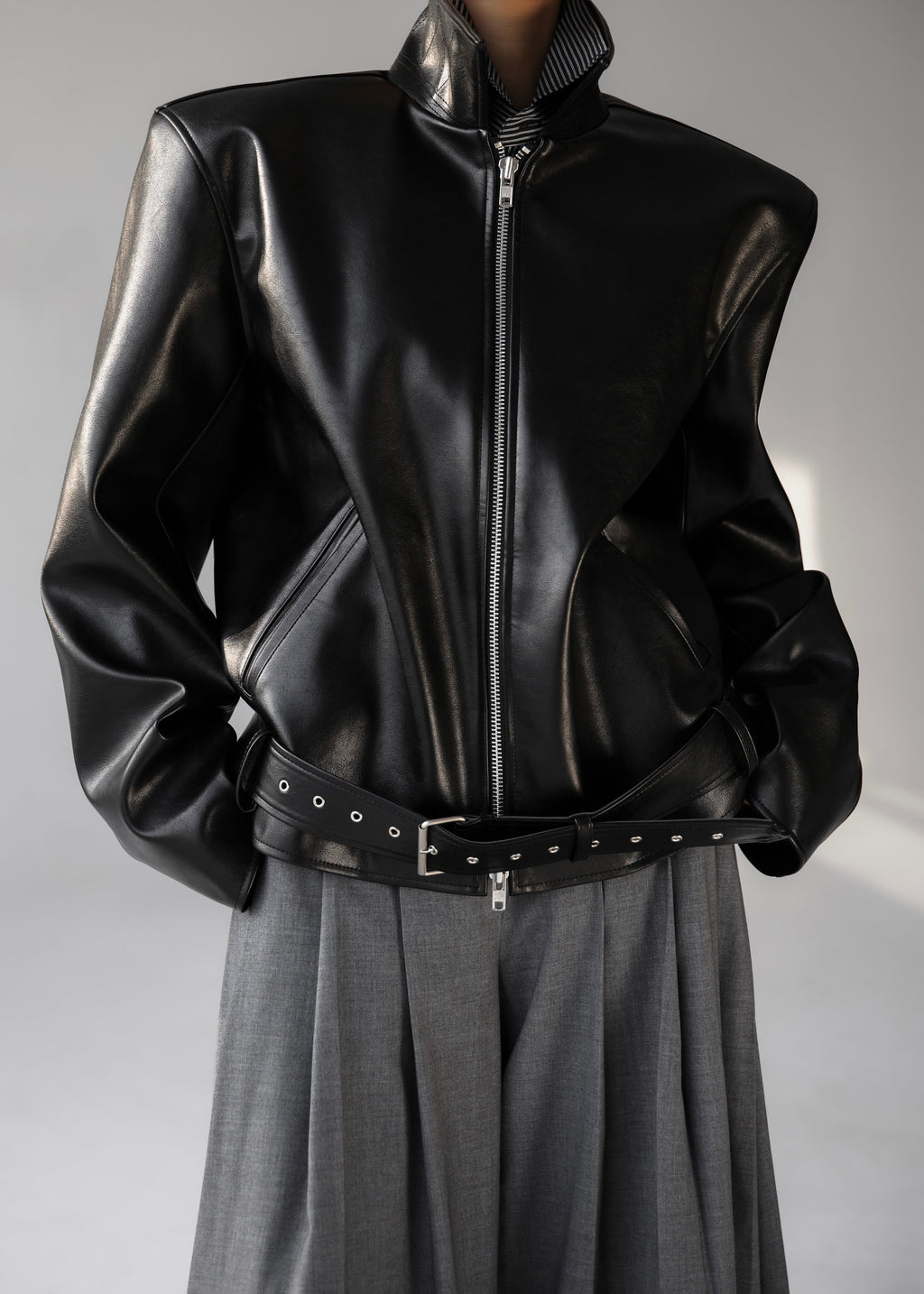 Norbury Faux Leather Jacket - Black