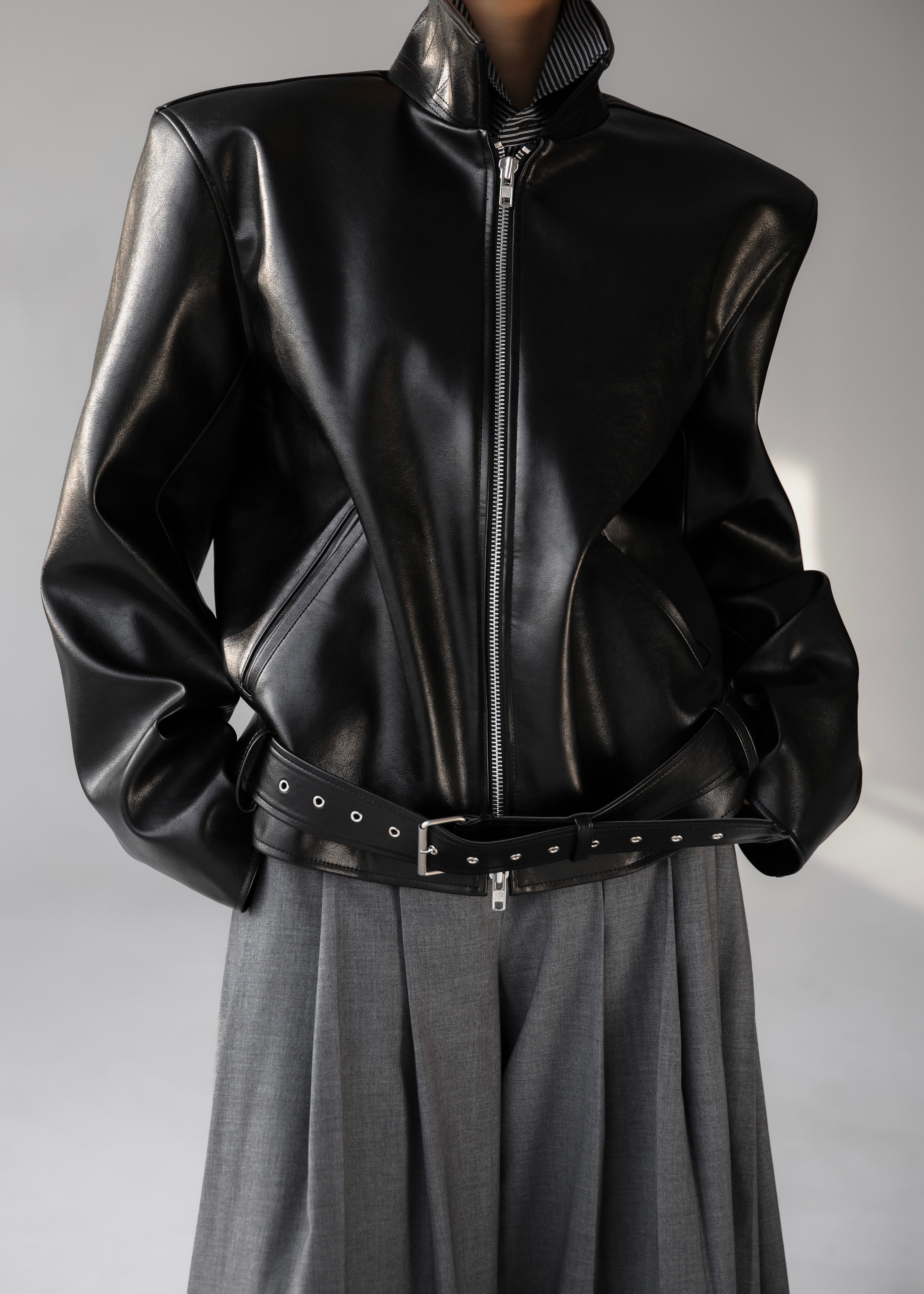 Norbury Faux Leather Jacket - Black