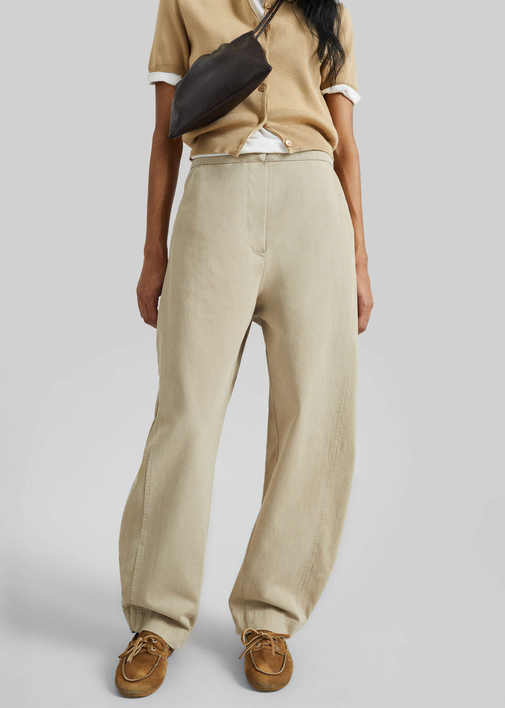 Noyon Barrel Leg Pants - Beige