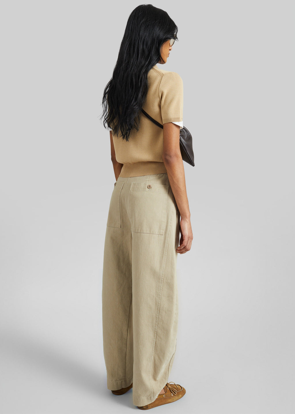 Noyon Barrel Leg Pants - Beige
