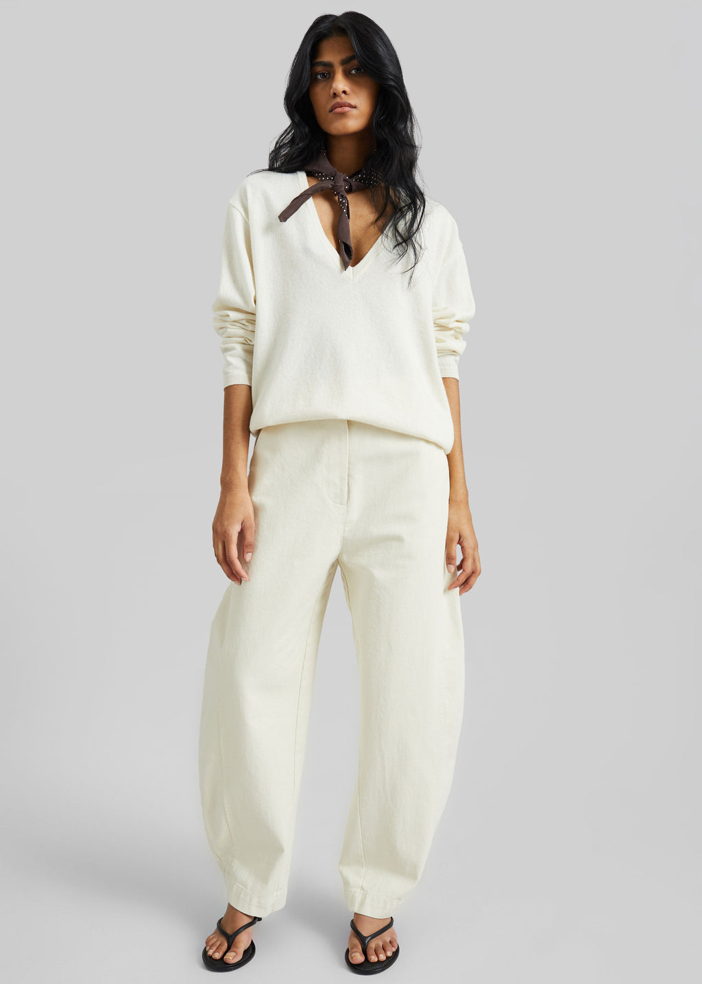 Noyon Barrel Leg Pants - Cream