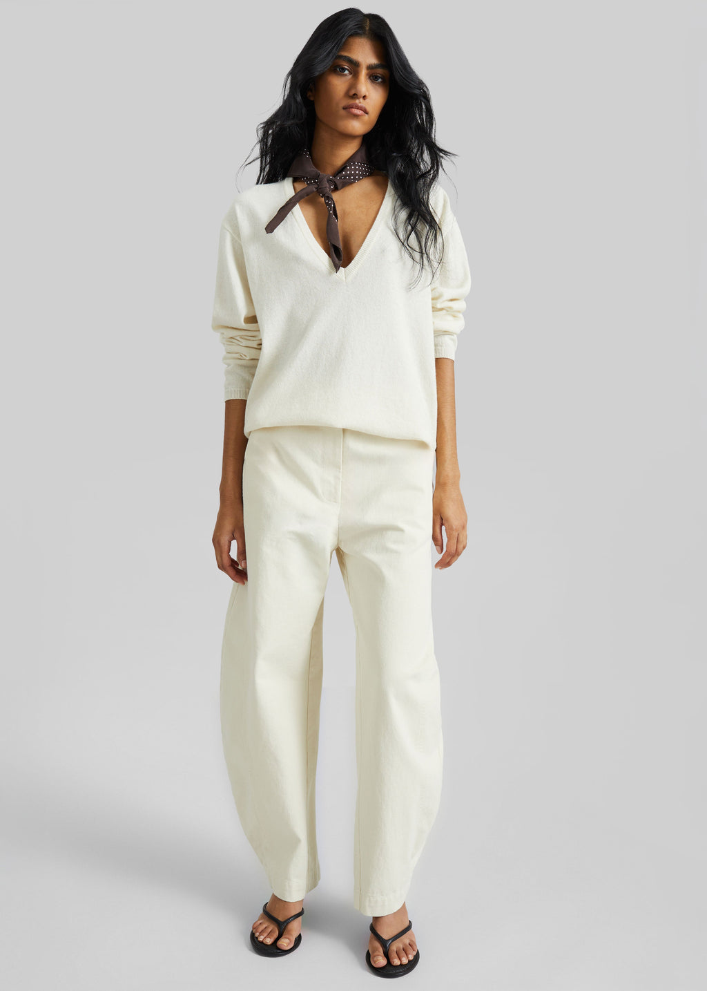 Noyon Barrel Leg Pants - Cream