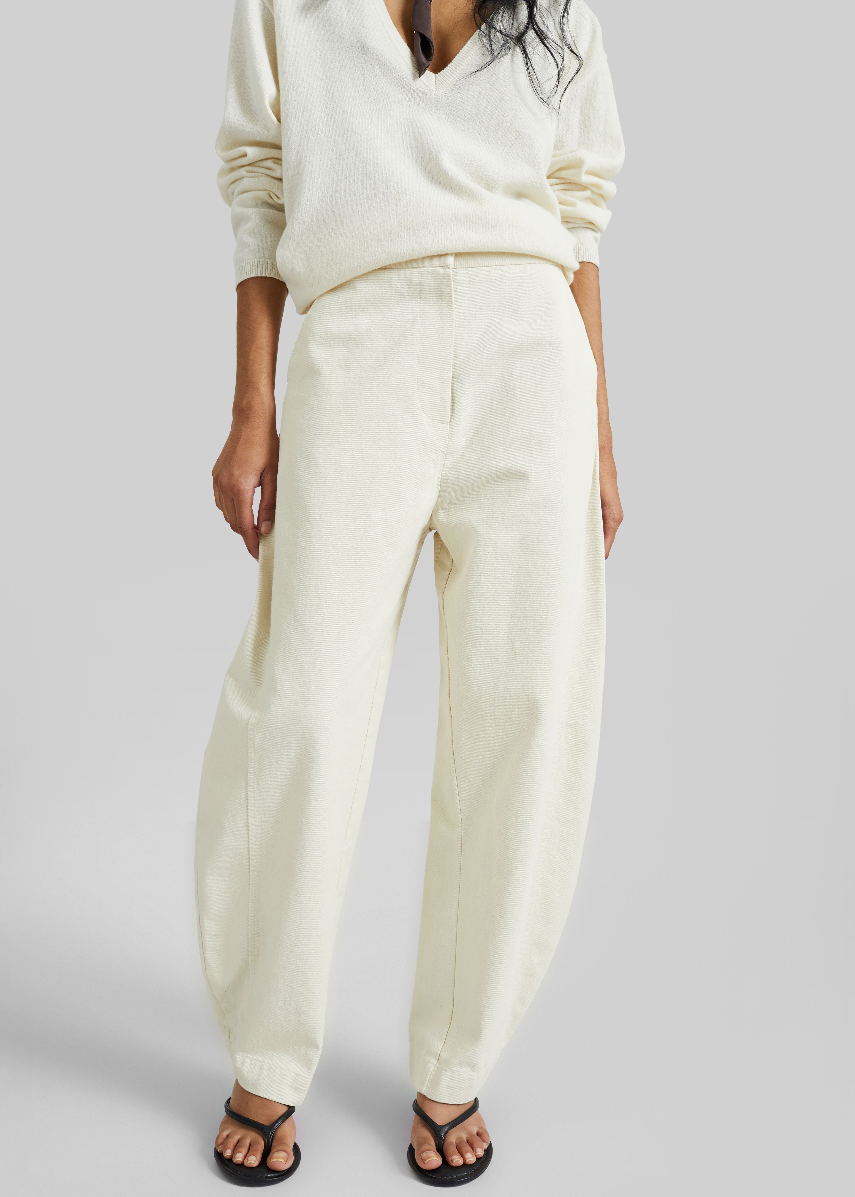 Noyon Barrel Leg Pants - Cream