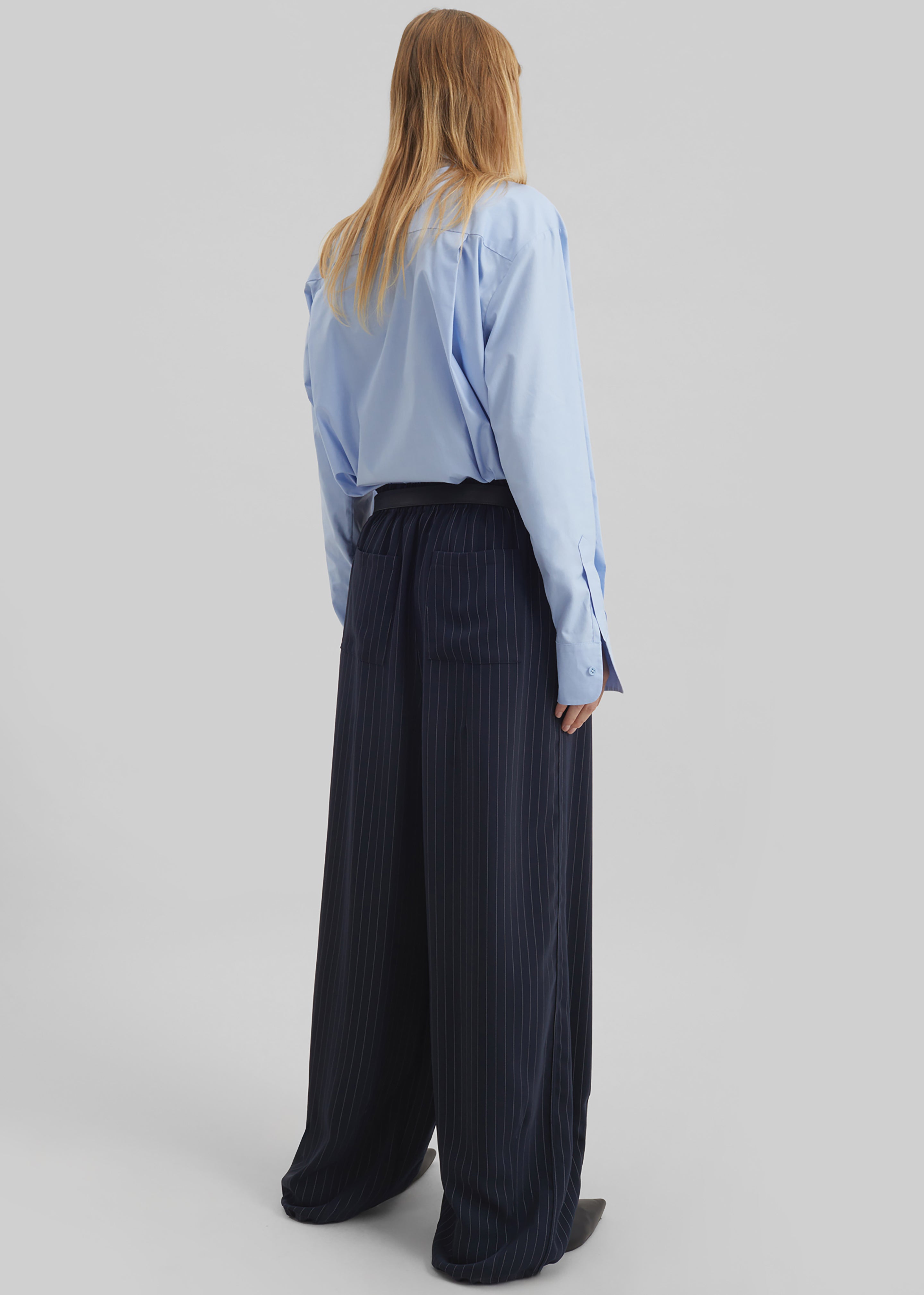 Oakdale Track Pants - Navy/White Pinstripe