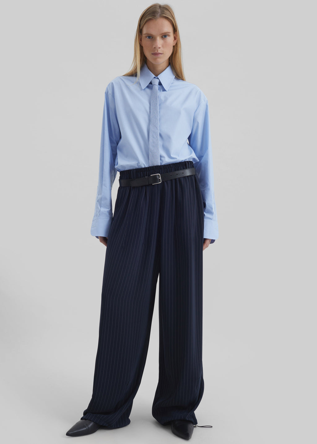 Oakdale Track Pants - Navy/White Pinstripe