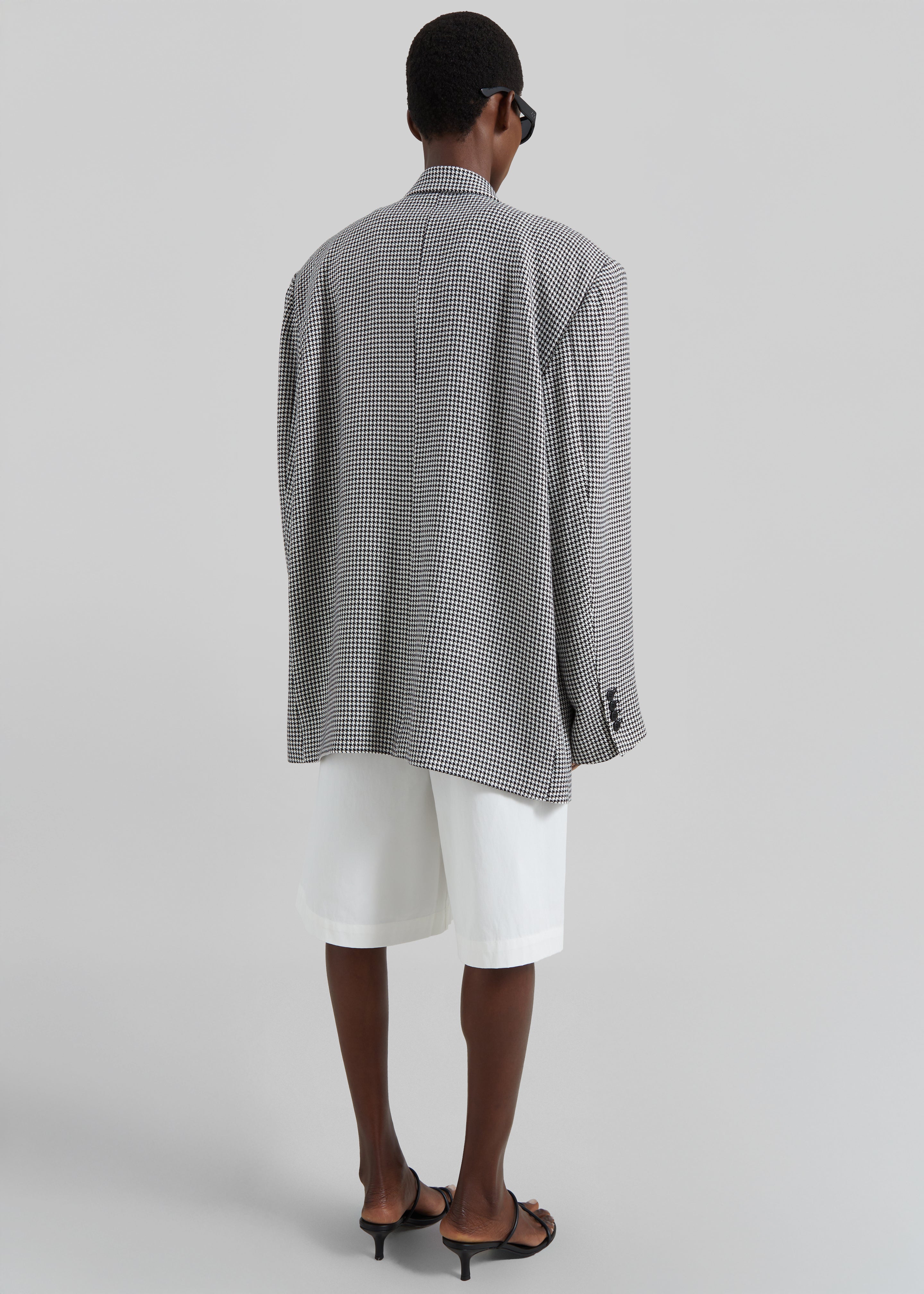 Olivella Oversized Padded Blazer - Black Houndstooth