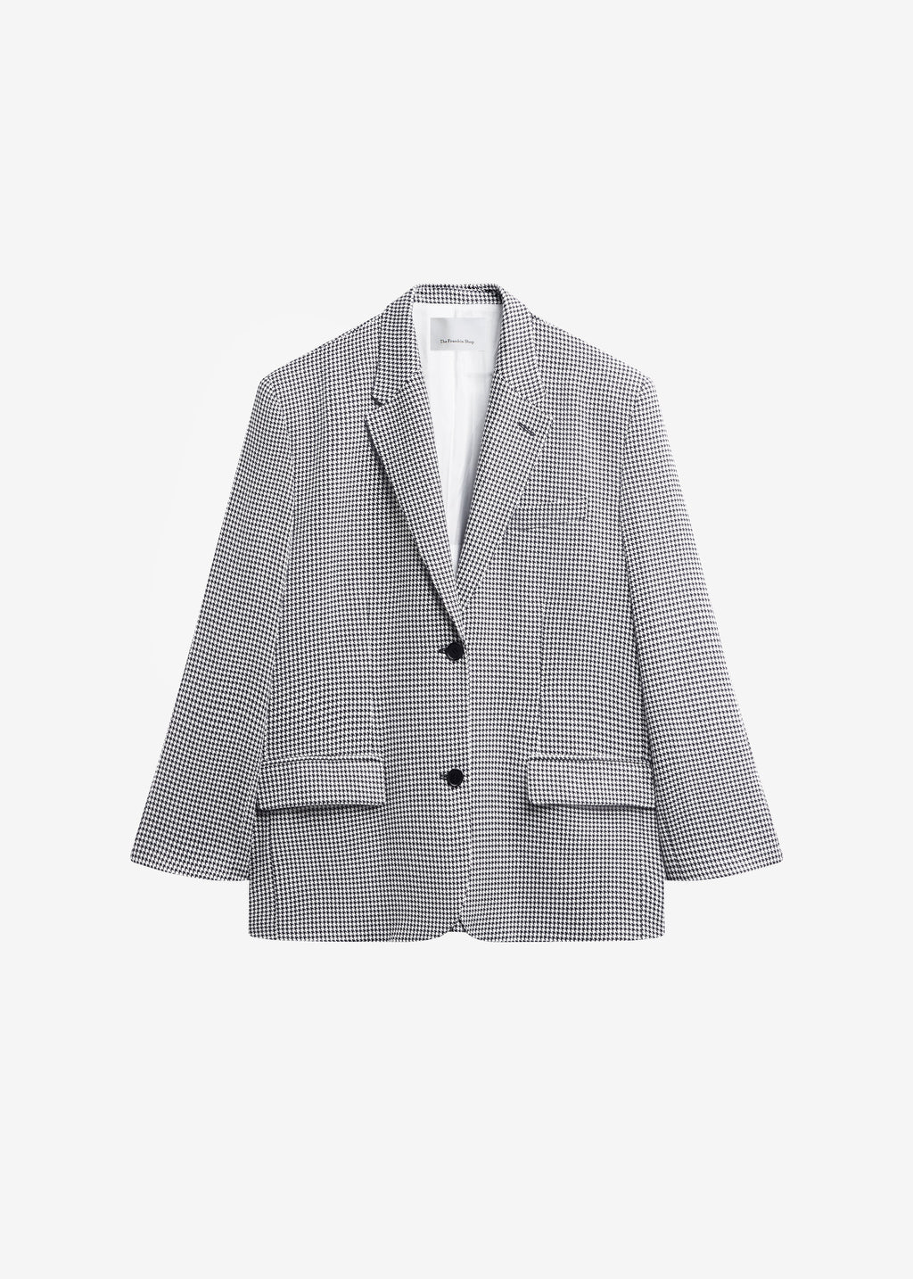 Olivella Oversized Padded Blazer - Black Houndstooth